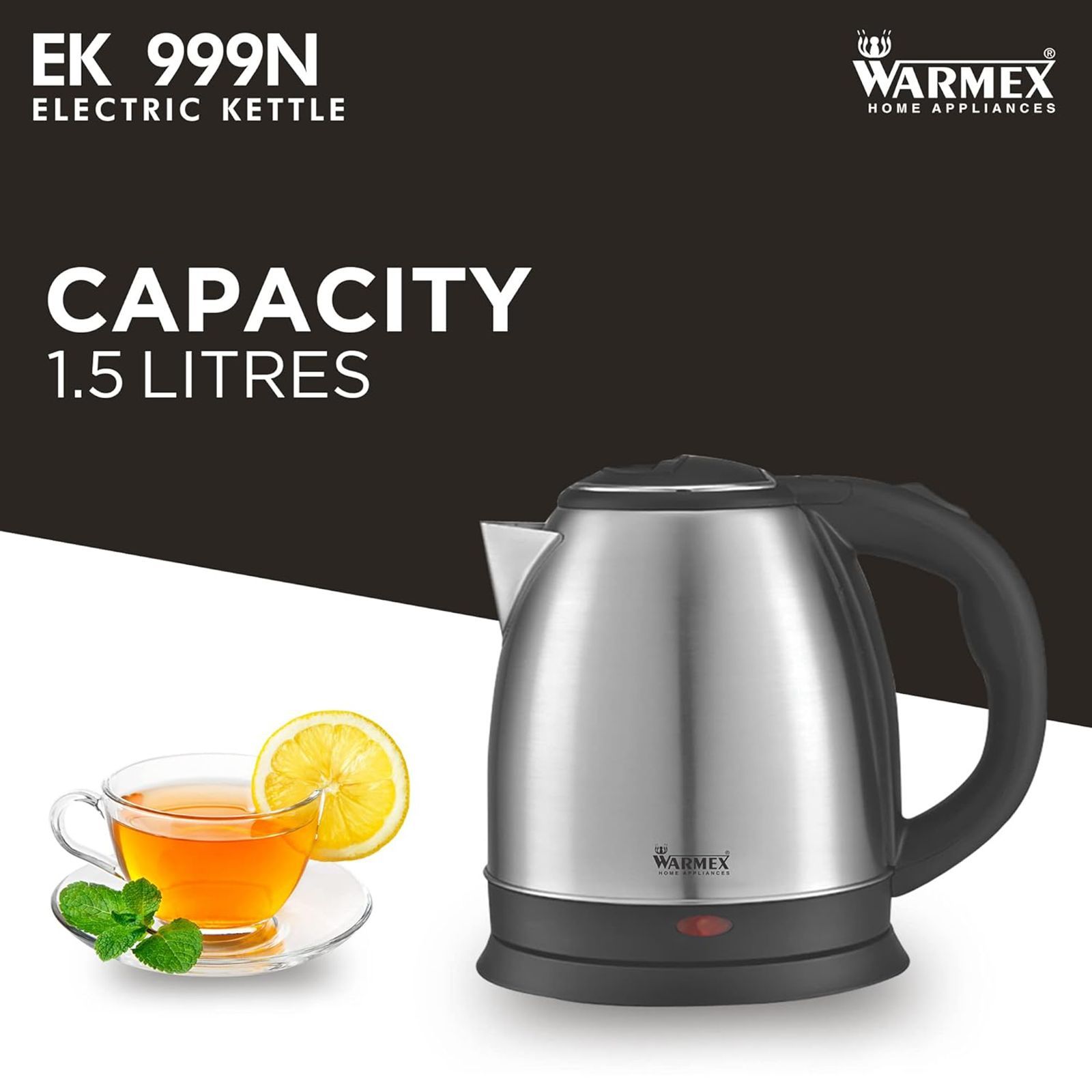 WARMEX EK-999 N 1500 Watt 1.5 Litre Electric Kettle with Fast Boiling (Black & Stainless Steel)_9