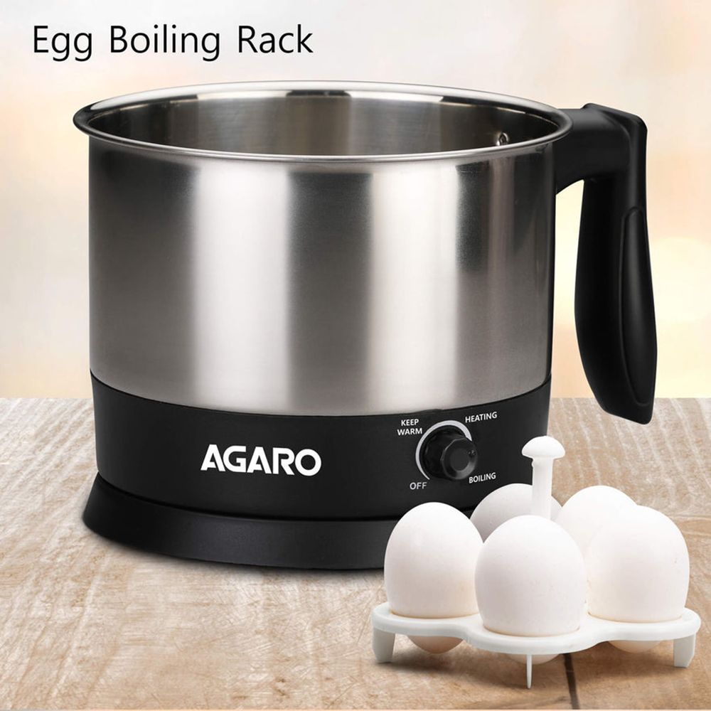 AGARO Esteem 600 Watt 1.2 Litre Multi Cook Electric Kettle with Rapid Boil Technology (Silver/Black)_11