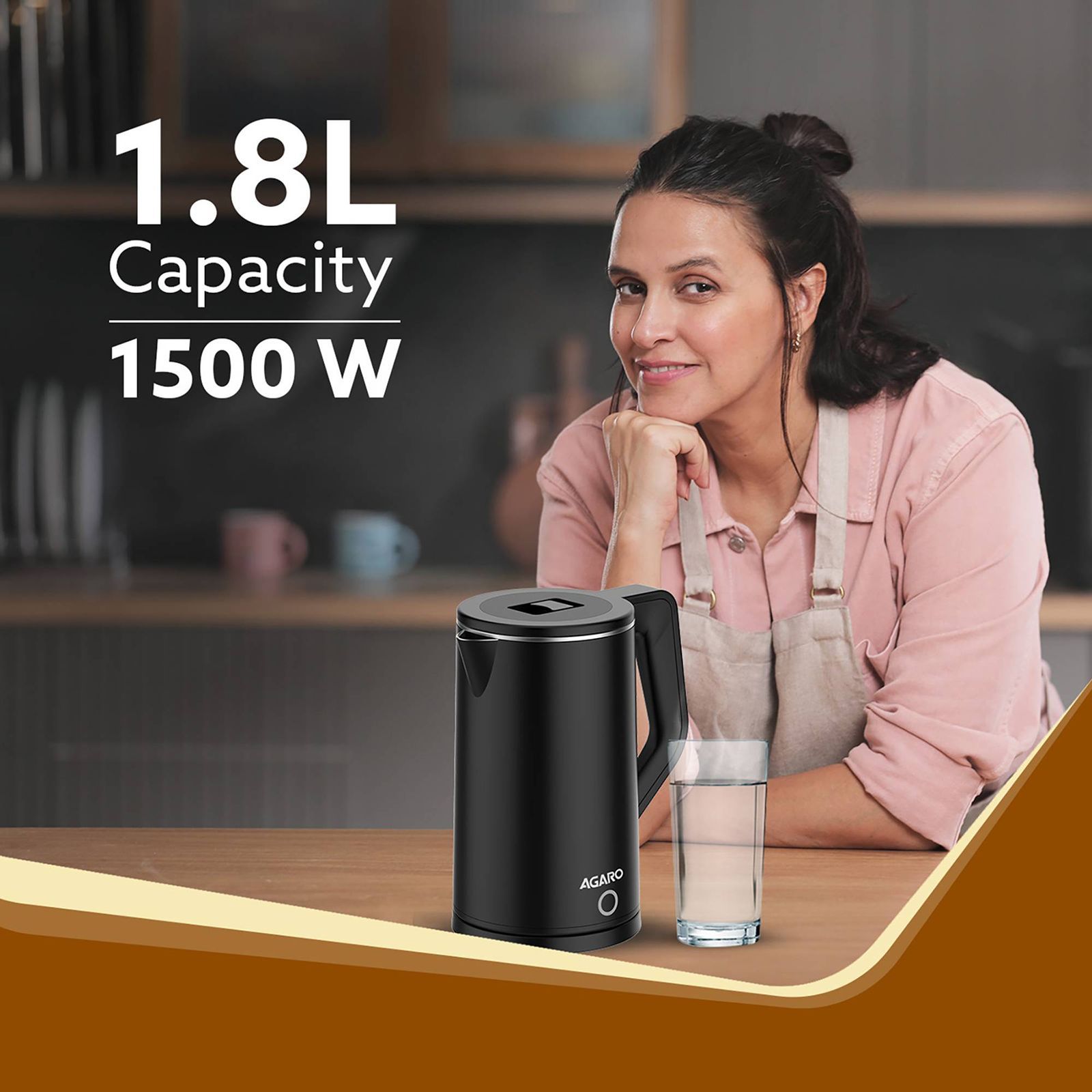 AGARO Elegant 1500 Watt 1.8 Litre Electric Kettle with Auto Shut Off (Black)_5
