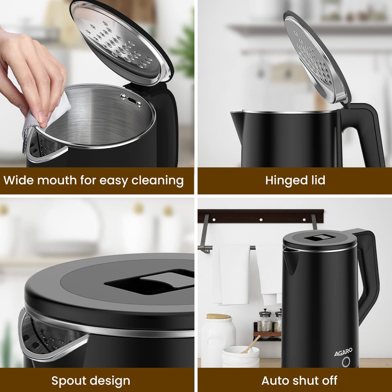 AGARO Elegant 1500 Watt 1.8 Litre Electric Kettle with Auto Shut Off (Black)_9