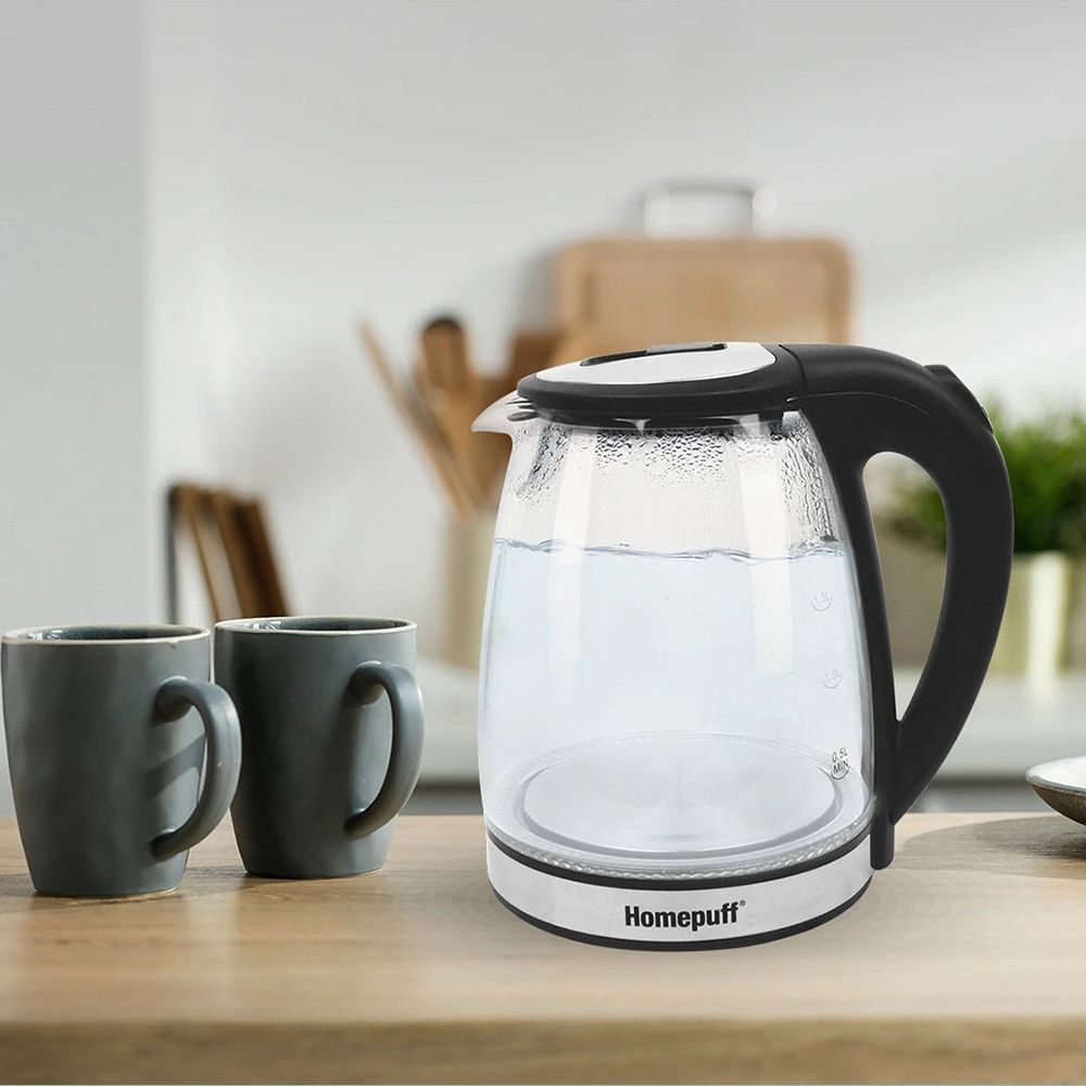 HomePuff H301 1500 Watt 1.8 Litre Electric Kettle with 360 Degree Rotation Base (Silver)_7