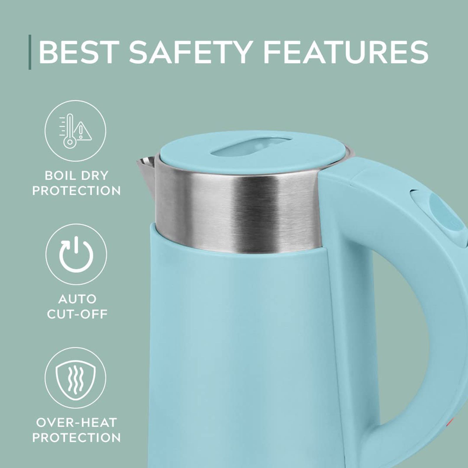 HomePuff H302 1000 Watt 0.7 Litre Electric Kettle with 360 Degree Rotation Base (Blue) HomePuff H302 1000 Watt 0.7 Litre Electric Kettle with 360 Degree Rotation Base (Blue)_6
