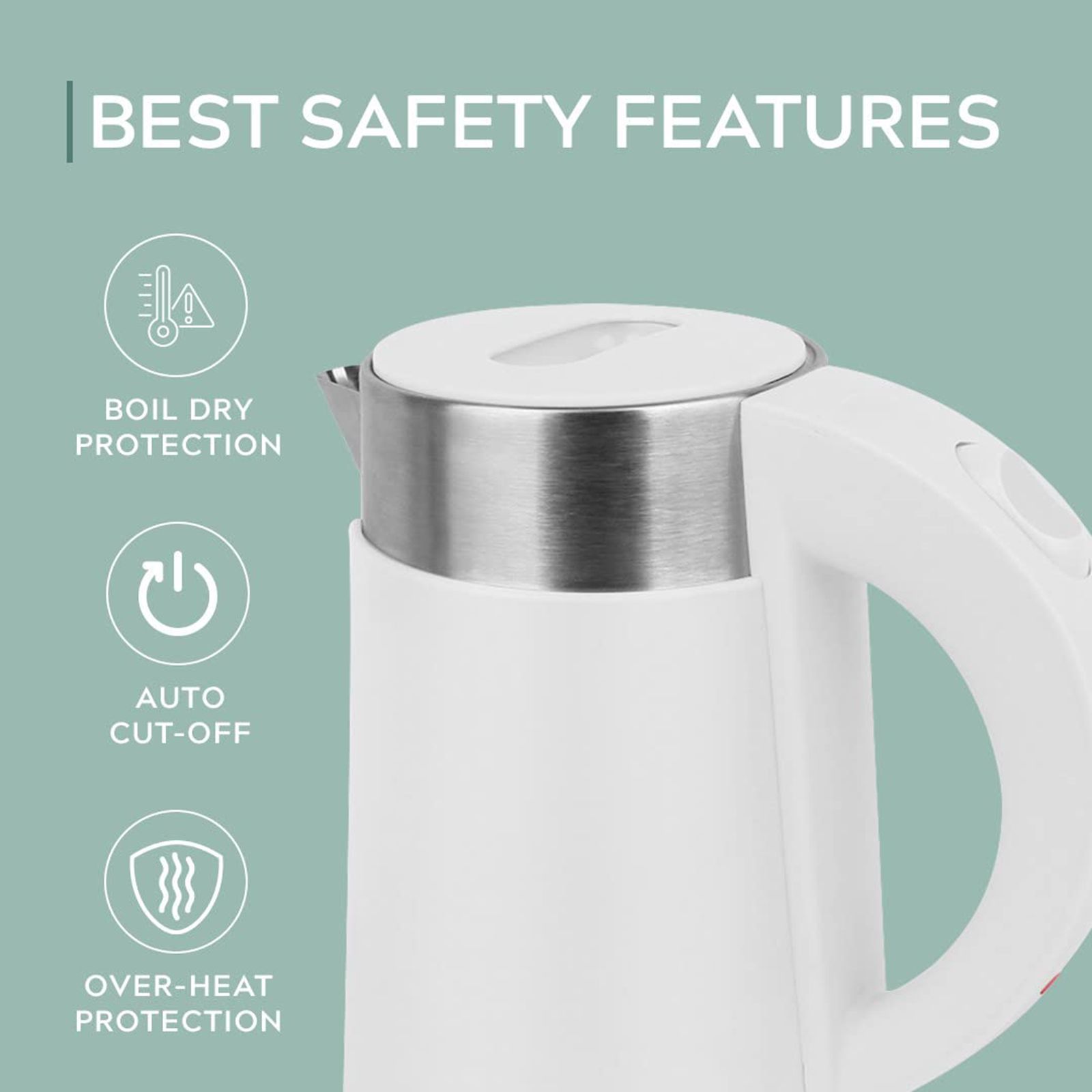 HomePuff 1000 Watt 0.7 Litre Electric Kettle with 360 Degree Rotation Base (White) HomePuff 1000 Watt 0.7 Litre Electric Kettle with 360 Degree Rotation Base (White)_9