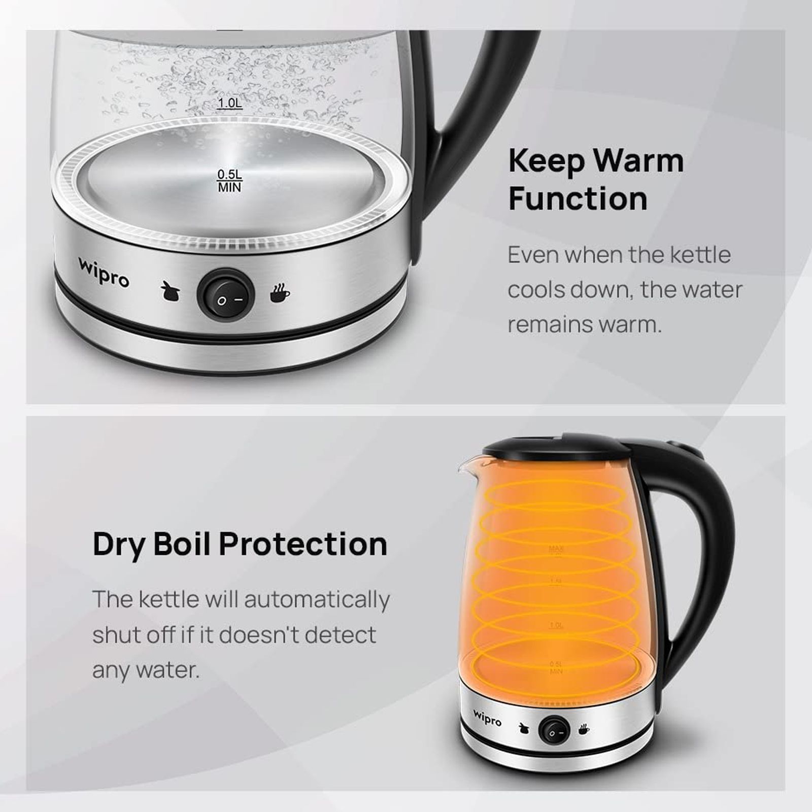 wipro Vesta 1500 Watt 1.8 Litre Electric Kettle with Stylish Blue LED Lights (Glass) wipro Vesta 1500 Watt 1.8 Litre Electric Kettle with Stylish Blue LED Lights (Glass)_11