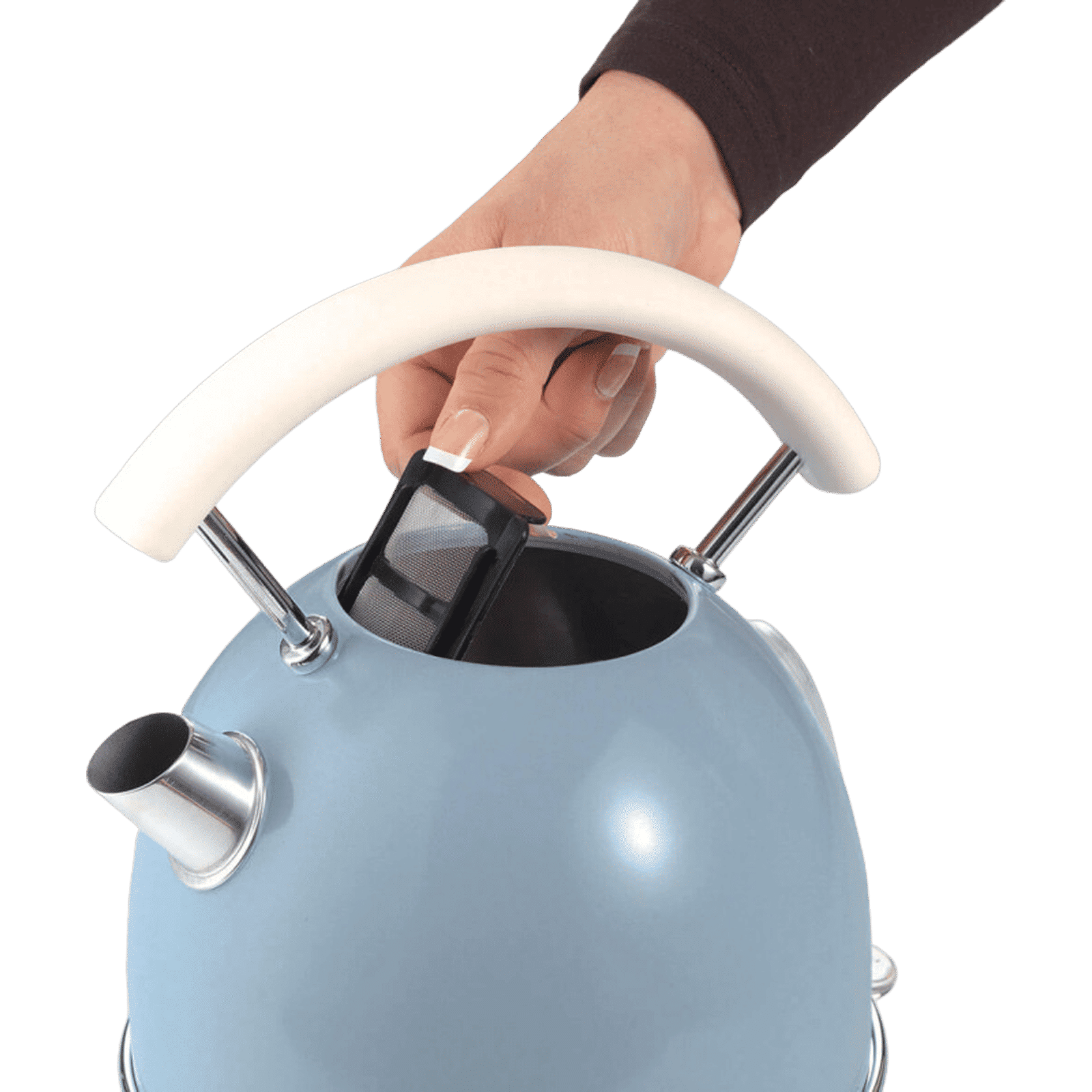 Ariete Vintage Dome 2000 Watt 1.7 Litre Electric Kettle with 360 Degree Rotating Base (Blue)_4