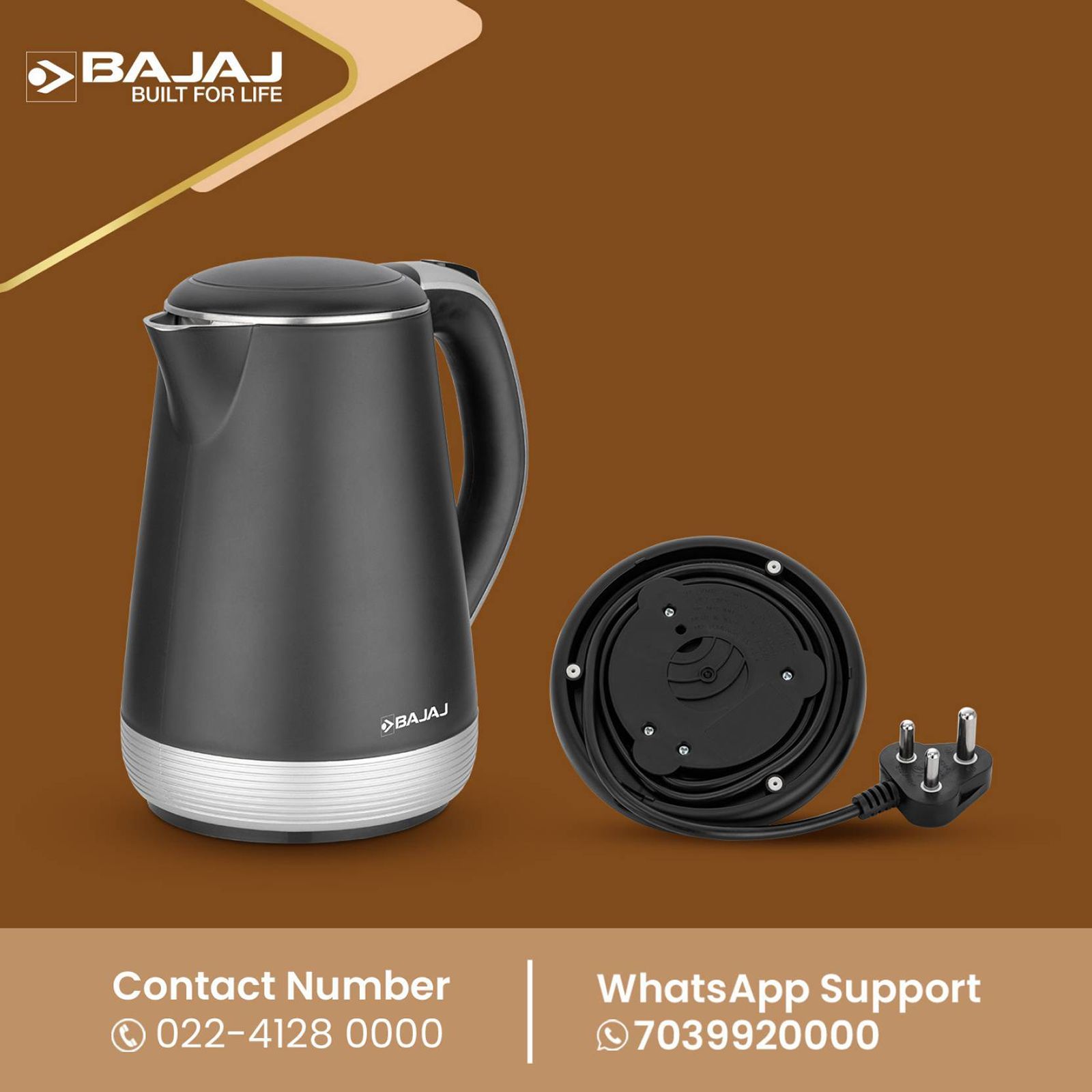 BAJAJ KTP 1300 Watt 1.7 Litre Electric Kettle with Cool Touch Body (Black & Gold) BAJAJ KTP 1300 Watt 1.7 Litre Electric Kettle with Cool Touch Body (Black & Gold)_11