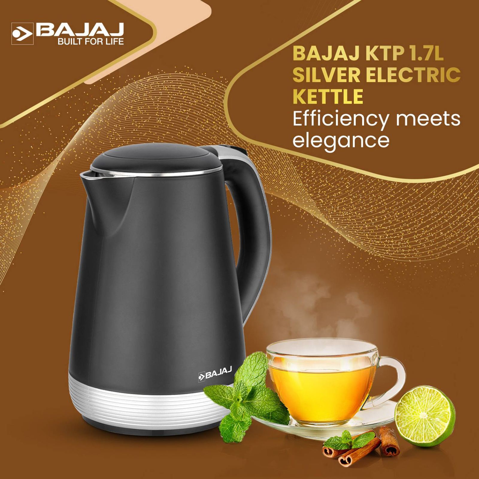 BAJAJ KTP 1300 Watt 1.7 Litre Electric Kettle with Cool Touch Body (Black & Gold) BAJAJ KTP 1300 Watt 1.7 Litre Electric Kettle with Cool Touch Body (Black & Gold)_12