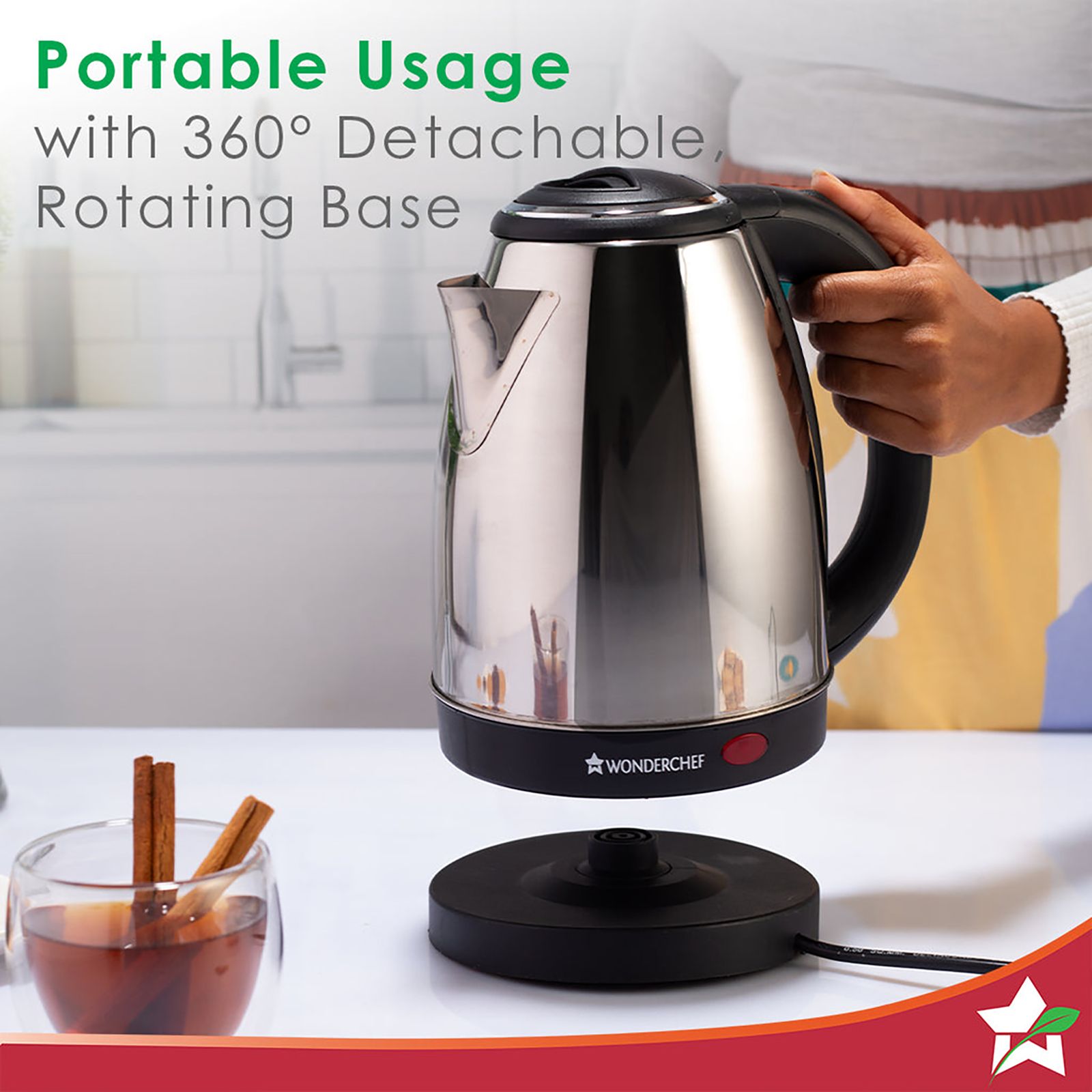 WONDERCHEF Crescent 1800 Watt 1.8 Litre Electric Kettle with Safety Locking Lid (Silver)_20