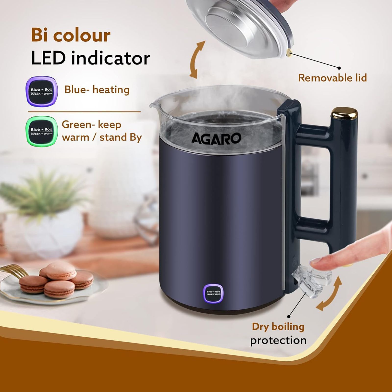 AGARO Regal 1355 Watt 1.5 Litre Electric Kettle with Cool Touch Handle (Black) AGARO Regal 1355 Watt 1.5 Litre Electric Kettle with Cool Touch Handle (Black)_3