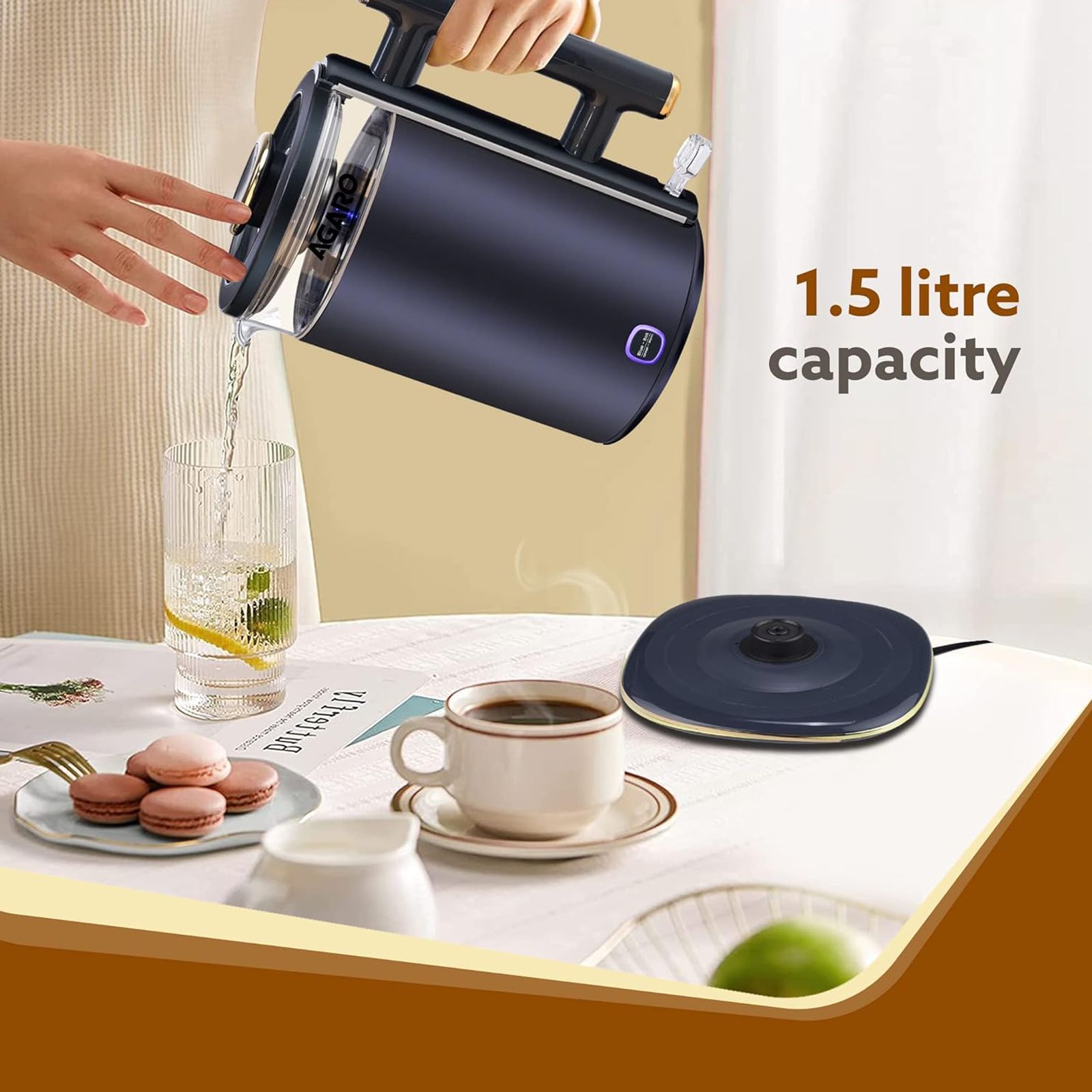 AGARO Regal 1355 Watt 1.5 Litre Electric Kettle with Cool Touch Handle (Black) AGARO Regal 1355 Watt 1.5 Litre Electric Kettle with Cool Touch Handle (Black)_4