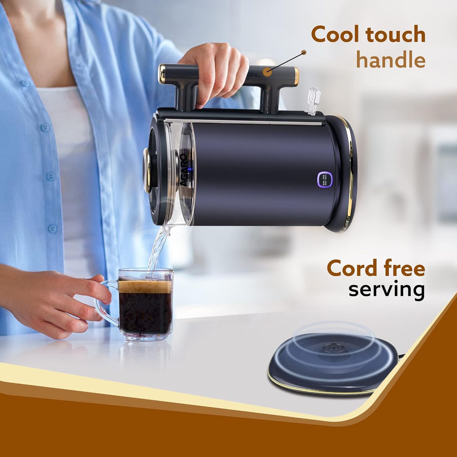 AGARO Regal 1355 Watt 1.5 Litre Electric Kettle with Cool Touch Handle (Black) AGARO Regal 1355 Watt 1.5 Litre Electric Kettle with Cool Touch Handle (Black)_5