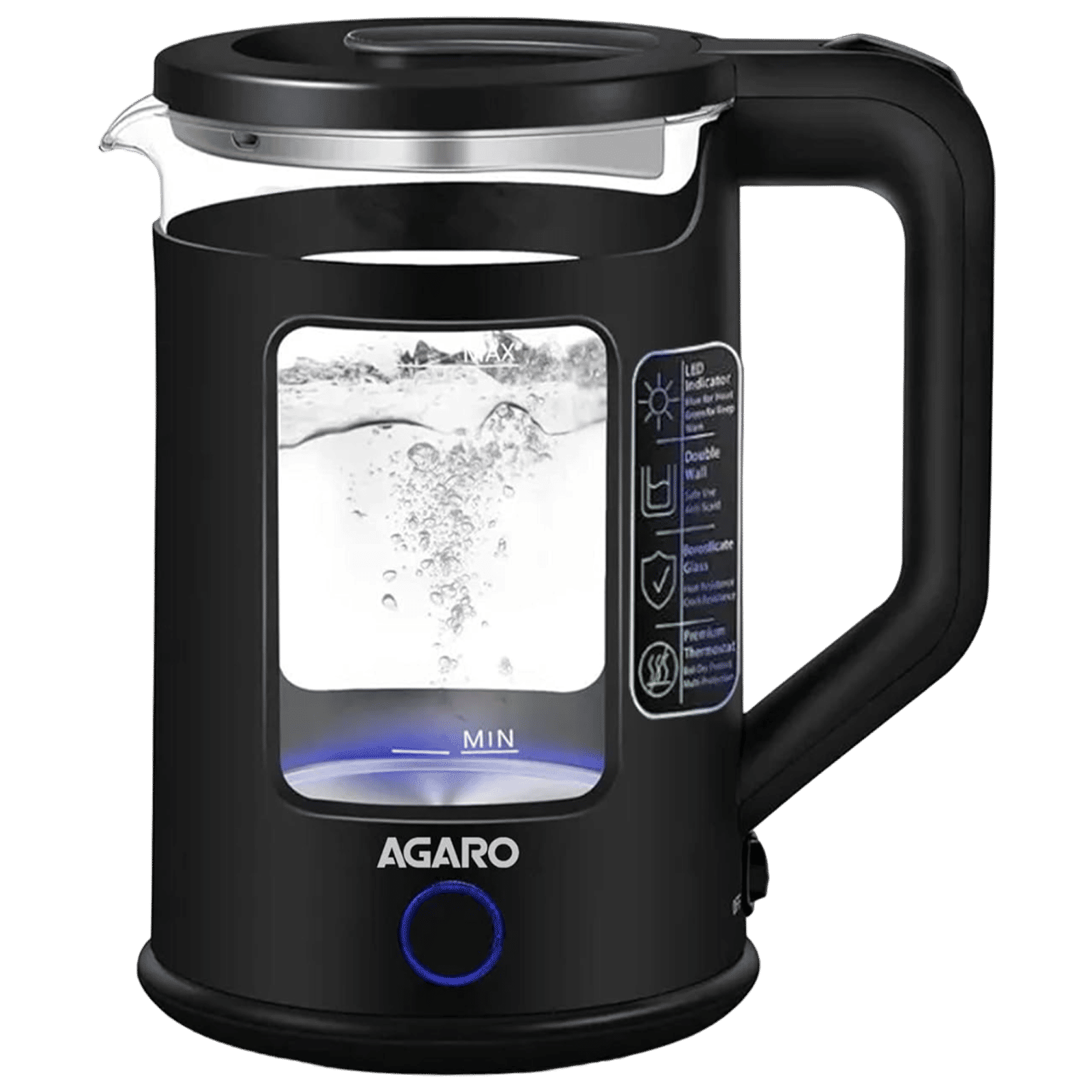 AGARO Galaxy 1355 Watt 1.5 Litre Electric Kettle with Keep Warm Function (Black)_1