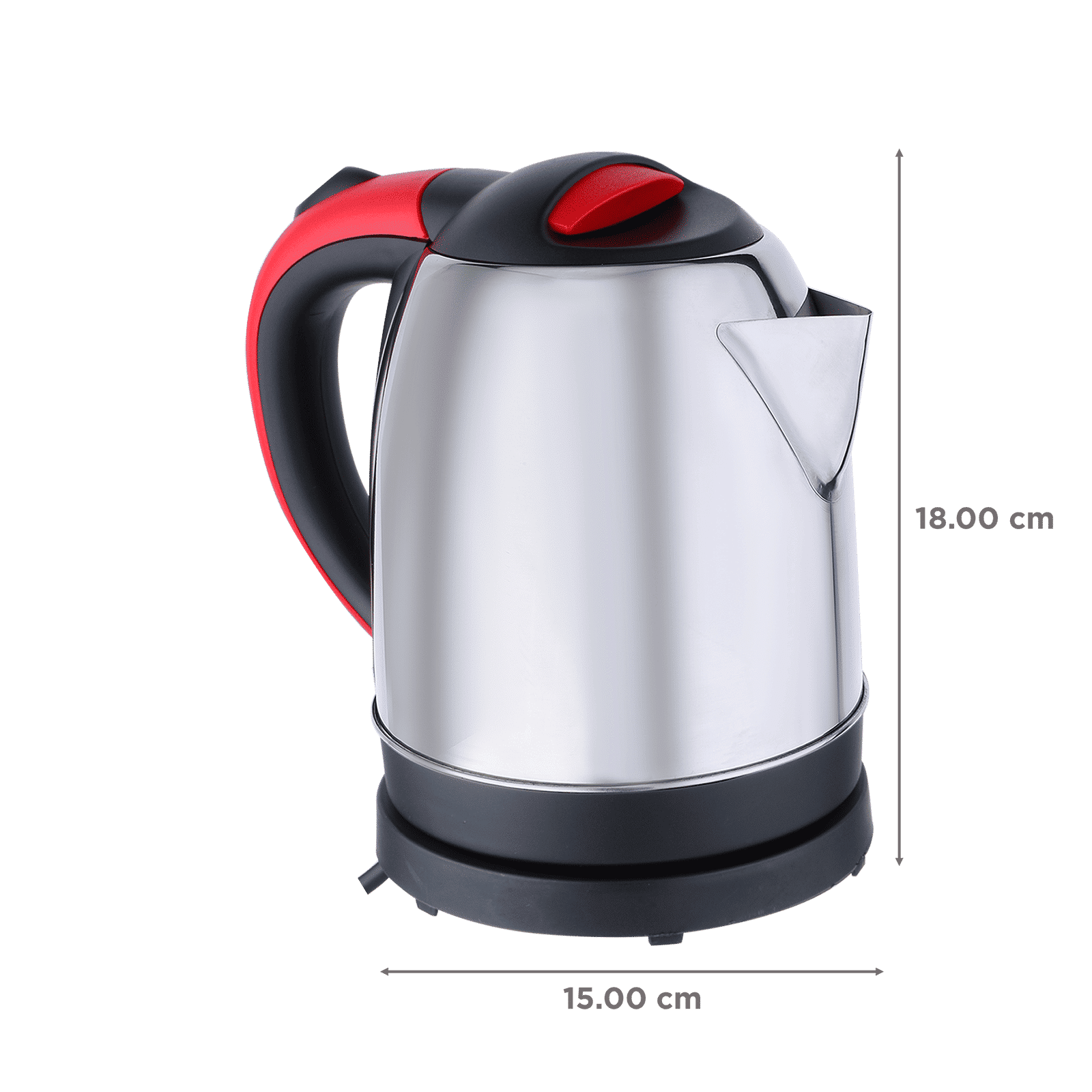 Croma 1500 Watt 1.2 Litre Electric Kettle with Overload Protection (Red & Silver)_2