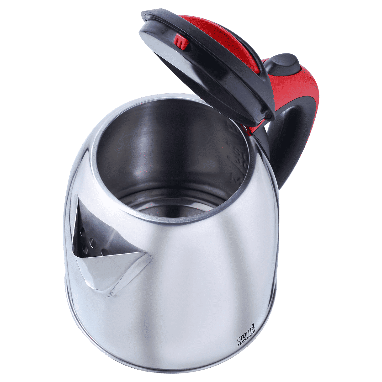 Croma 1500 Watt 1.2 Litre Electric Kettle with Overload Protection (Red & Silver)_4
