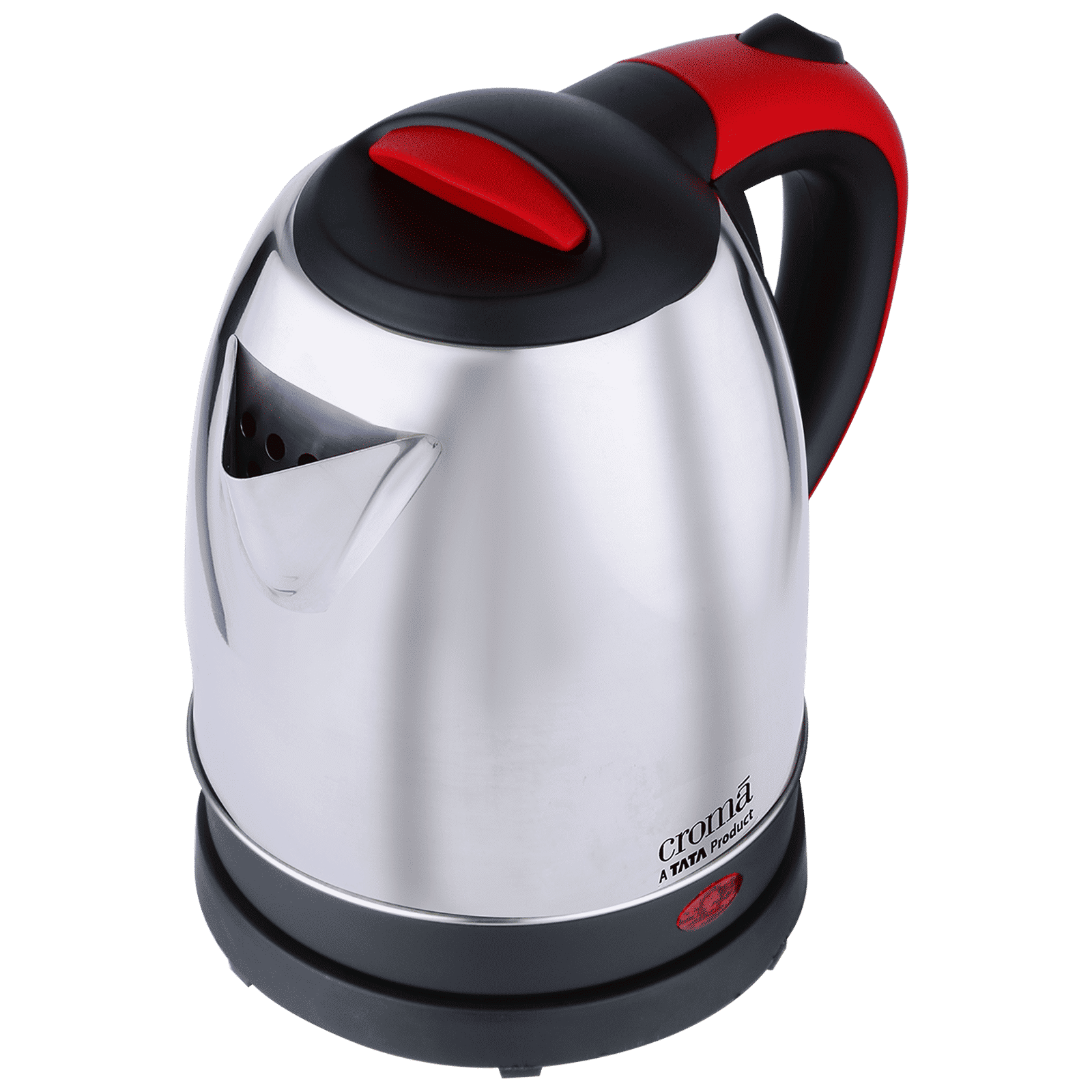 Croma 1500 Watt 1.2 Litre Electric Kettle with Overload Protection (Red & Silver)_5