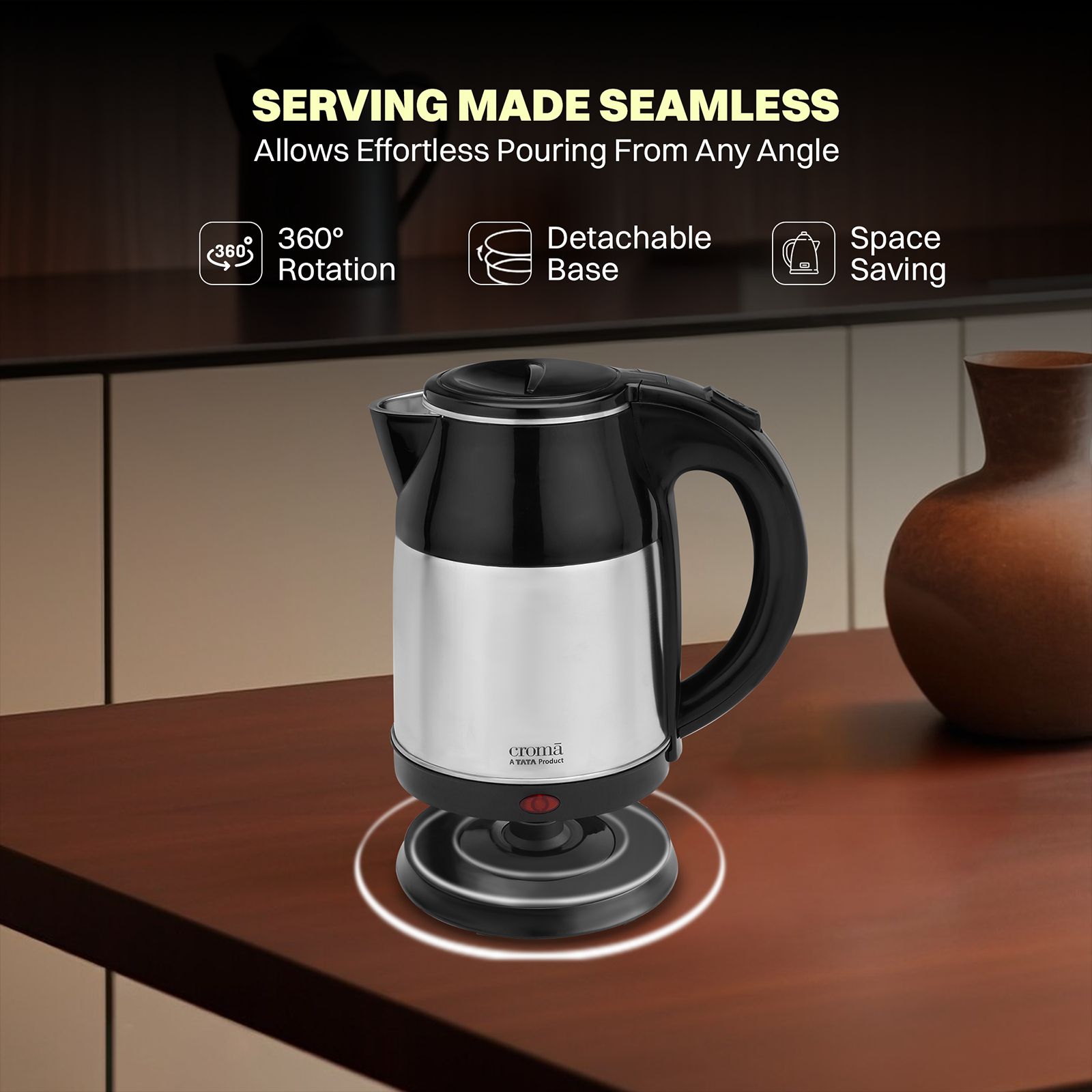 Croma 1500 Watt 1.8 Litre Electric Kettle with Auto Shut-off (Black & Silver)_15