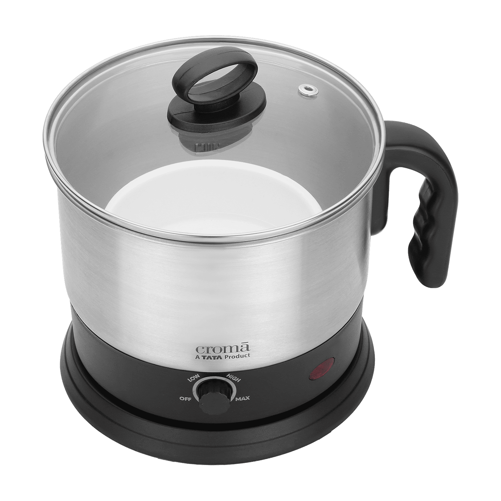 Croma 600 Watt 1.3 Litre Multi Cook Kettle with Auto Shut-off (Black and Silver)_10