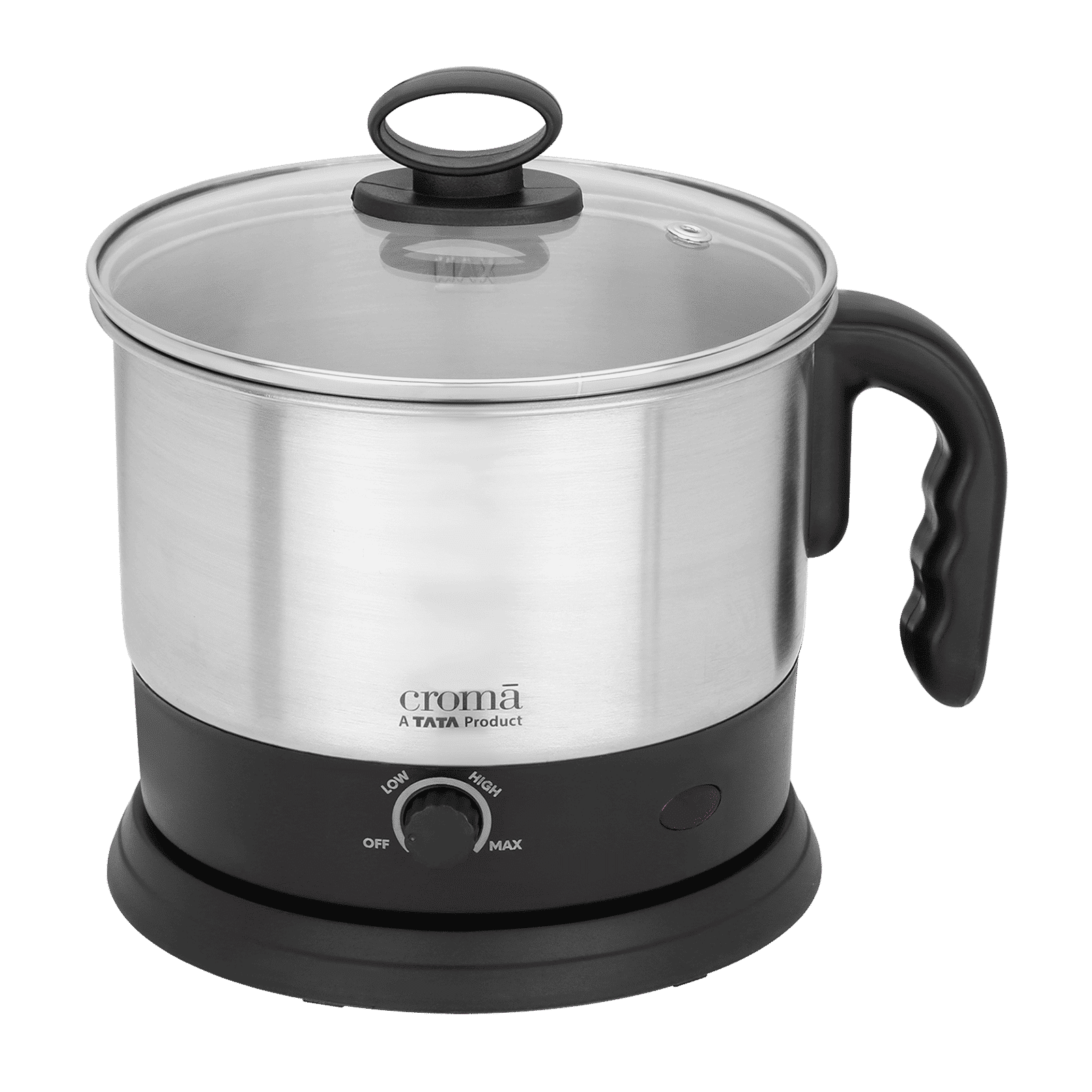 Croma 600 Watt 1.3 Litre Multi Cook Kettle with Auto Shut-off (Black and Silver)_3