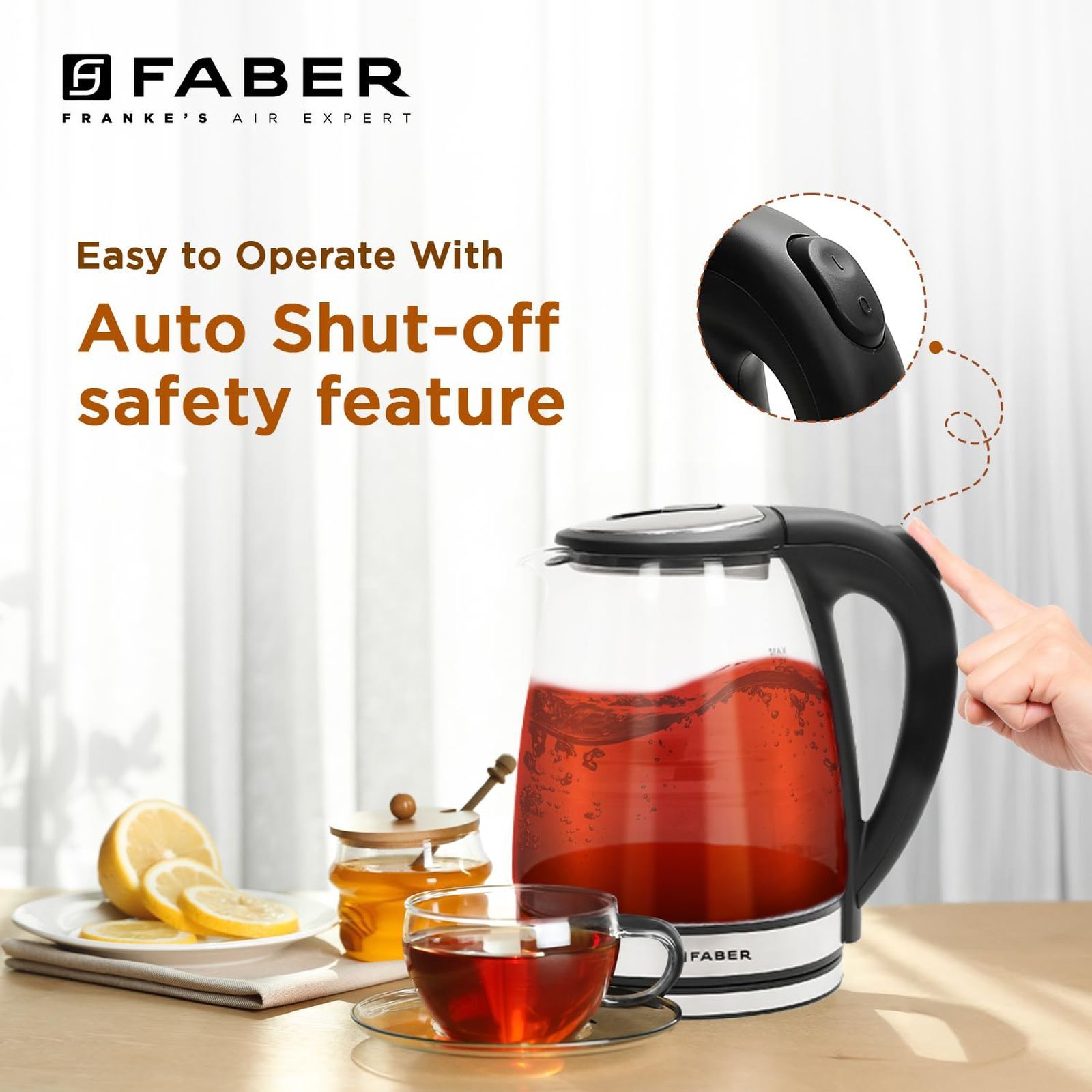 FABER FK 1500 Watt 1.8 Litre Electric Kettle with Safety Lock Lid (Transparent)_6
