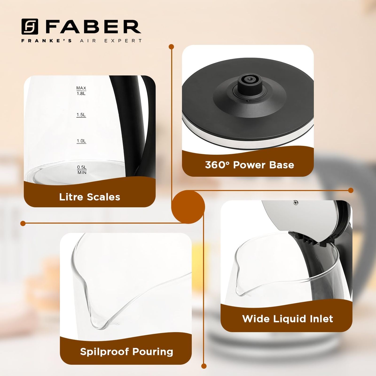FABER FK 1500 Watt 1.8 Litre Electric Kettle with Safety Lock Lid (Transparent)_4