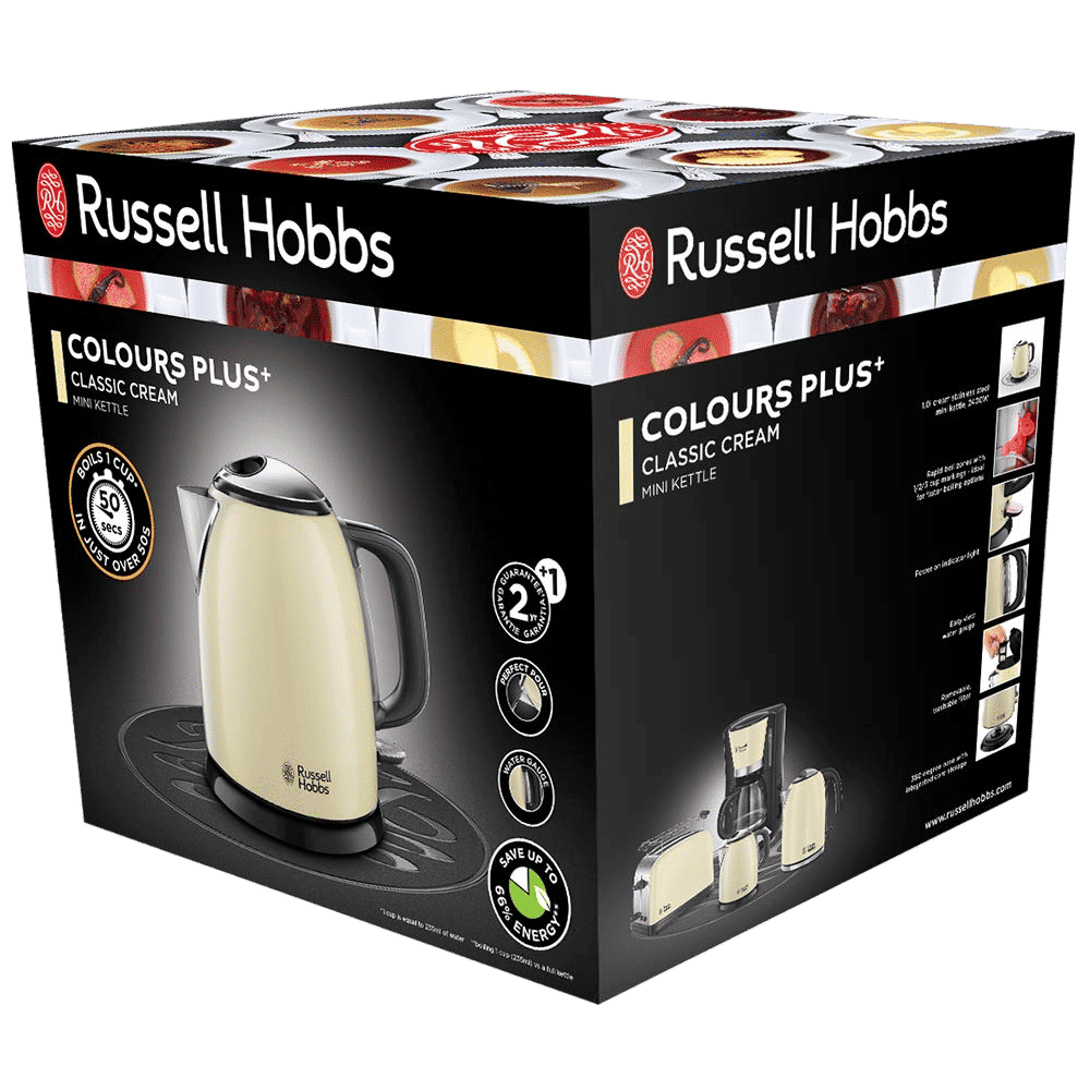 Russell Hobbs Colours Plus 2400 Watt 1 Litre Electric Kettle with Anti Scale Filter (Cream)_7