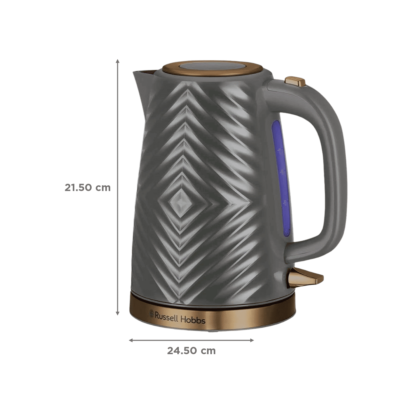Russell Hobbs Groove 2400 Watt 1.7 Litre Electric Kettle with Perfect Pour Spout (Grey)_2