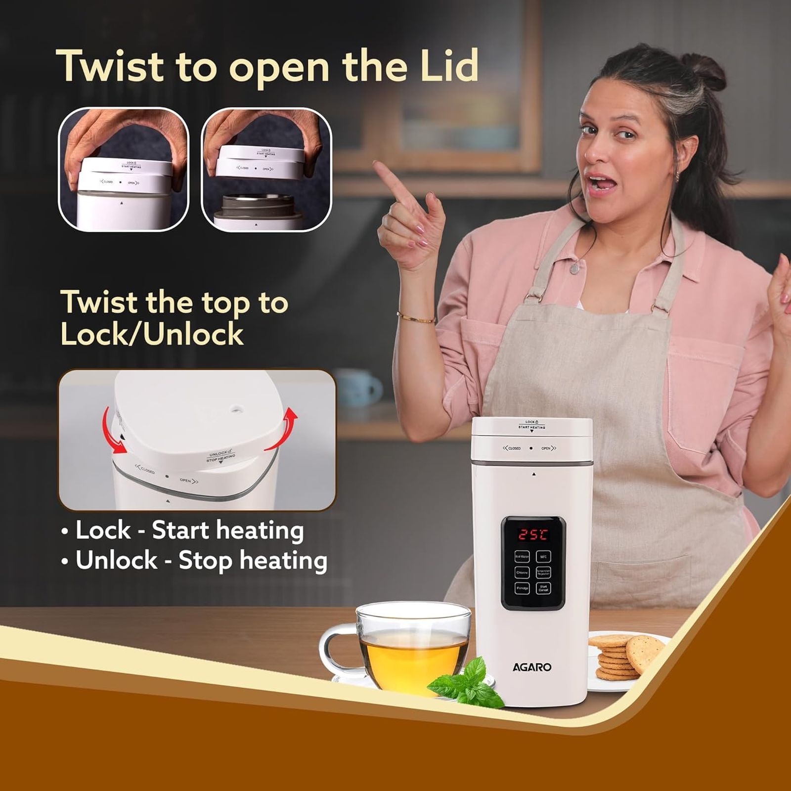 AGARO Delite 0.5 Litre Electric Kettle with Adjustable Temperature Settings (White)_7