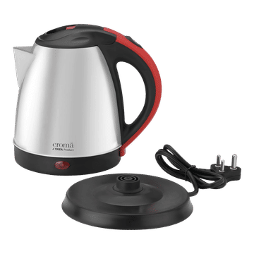 Croma 1350 Watt 1.5 Litre Electric Kettle with Overload Protection (Silver)