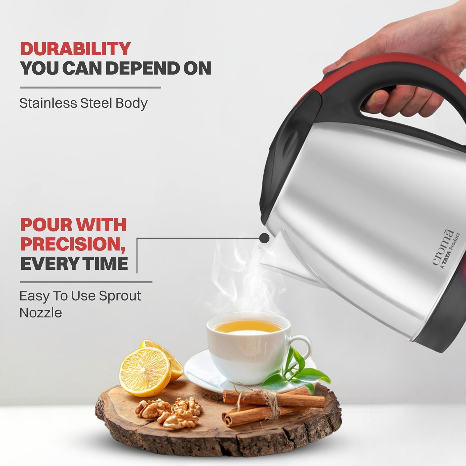 Croma 1350 Watt 1.5 Litre Electric Kettle with Overload Protection (Silver) Croma 1350 Watt 1.5 Litre Electric Kettle with Overload Protection (Silver)_12