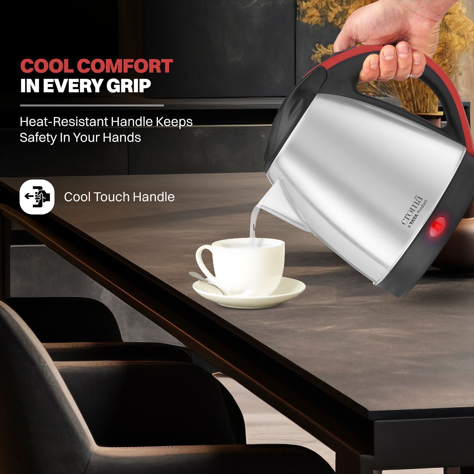 Croma 1350 Watt 1.5 Litre Electric Kettle with Overload Protection (Silver) Croma 1350 Watt 1.5 Litre Electric Kettle with Overload Protection (Silver)_14