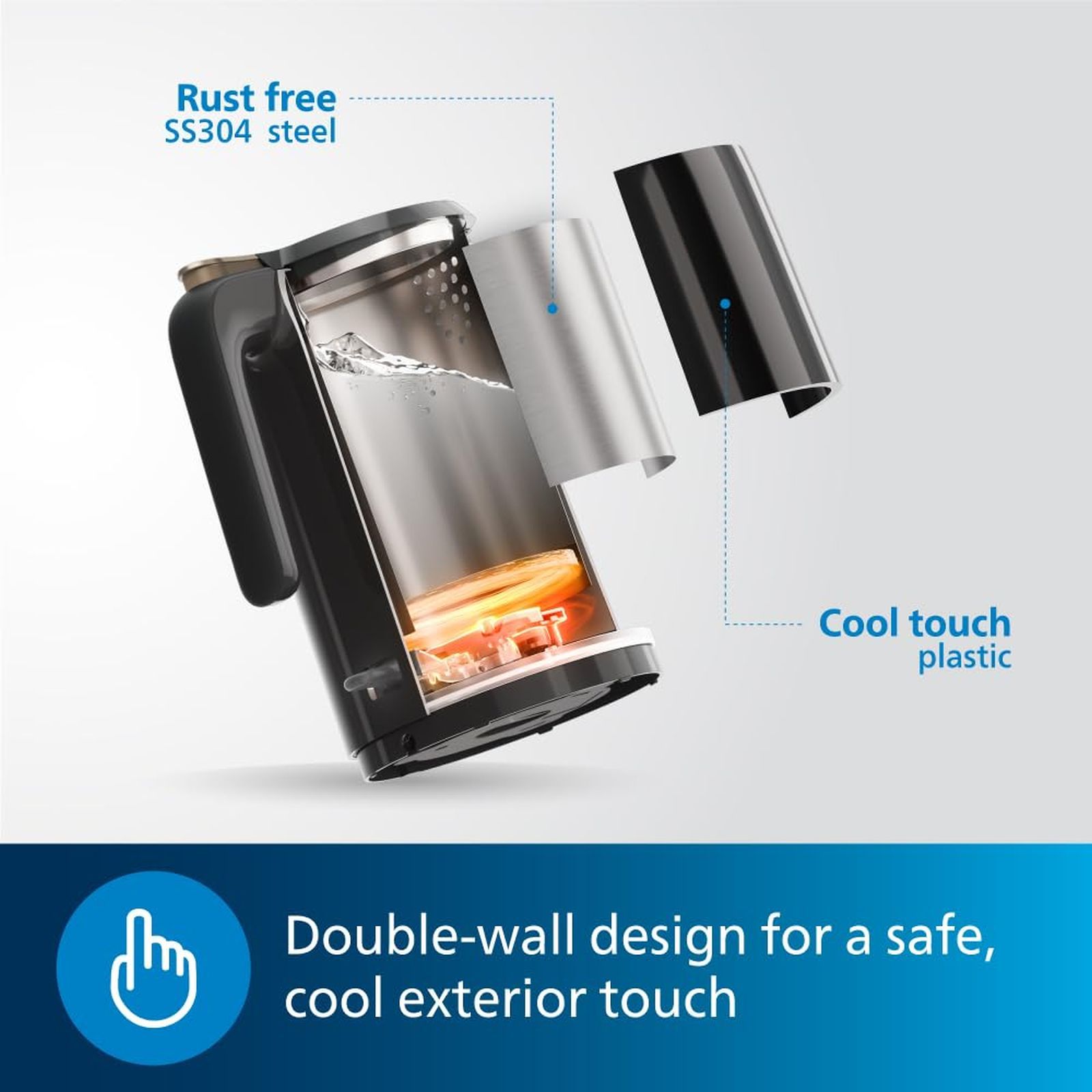 PHILIPS HD9378/80 1300 Watt 1.5 Litre Electric Kettle with Concealed Heating Element (Black) PHILIPS HD9378/80 1300 Watt 1.5 Litre Electric Kettle with Concealed Heating Element (Black)_7