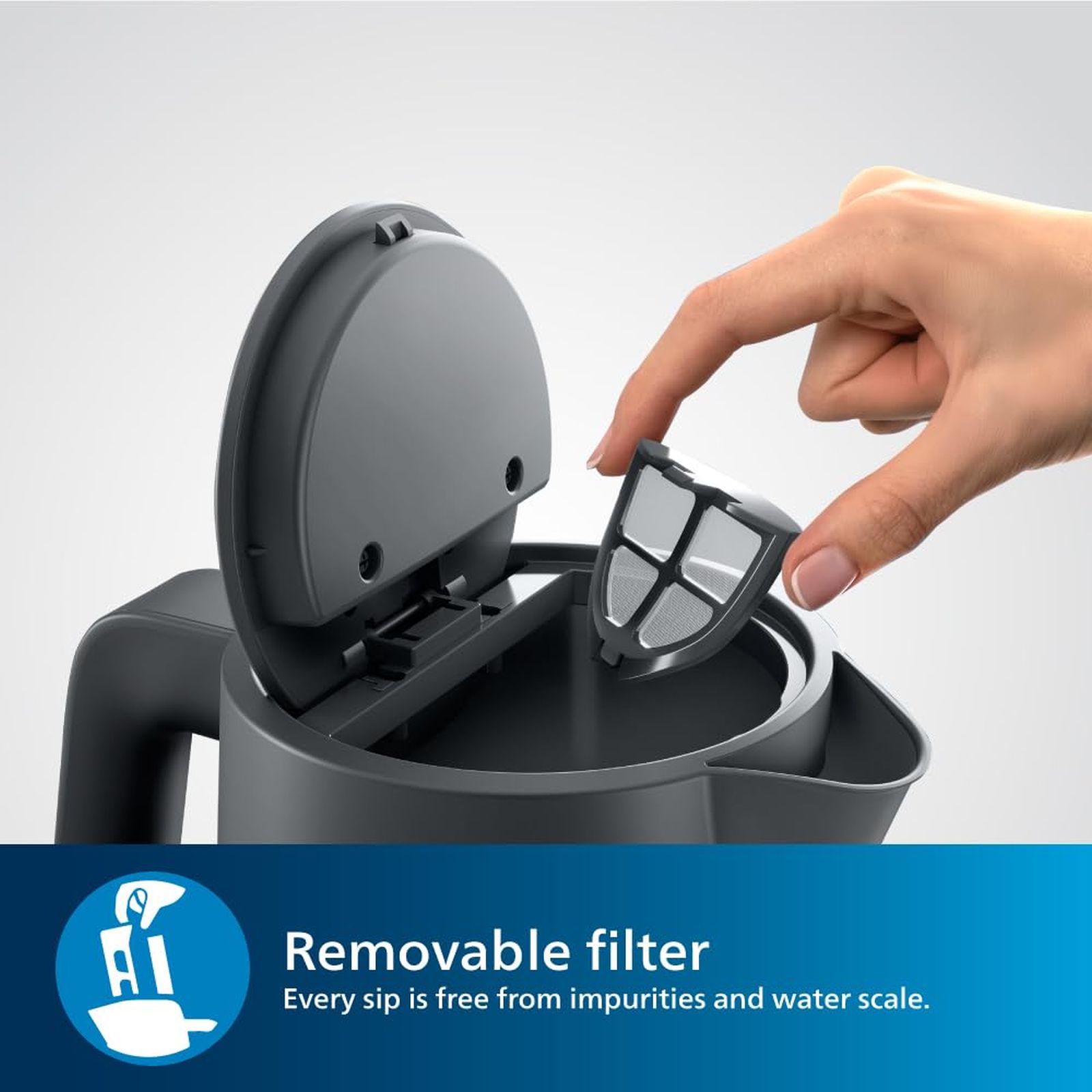 PHILIPS HD9314/90 1800 Watt 1.7 Litre Electric Kettle with Concealed Heating Element (Charcoal Grey) PHILIPS HD9314/90 1800 Watt 1.7 Litre Electric Kettle with Concealed Heating Element (Charcoal Grey)_4