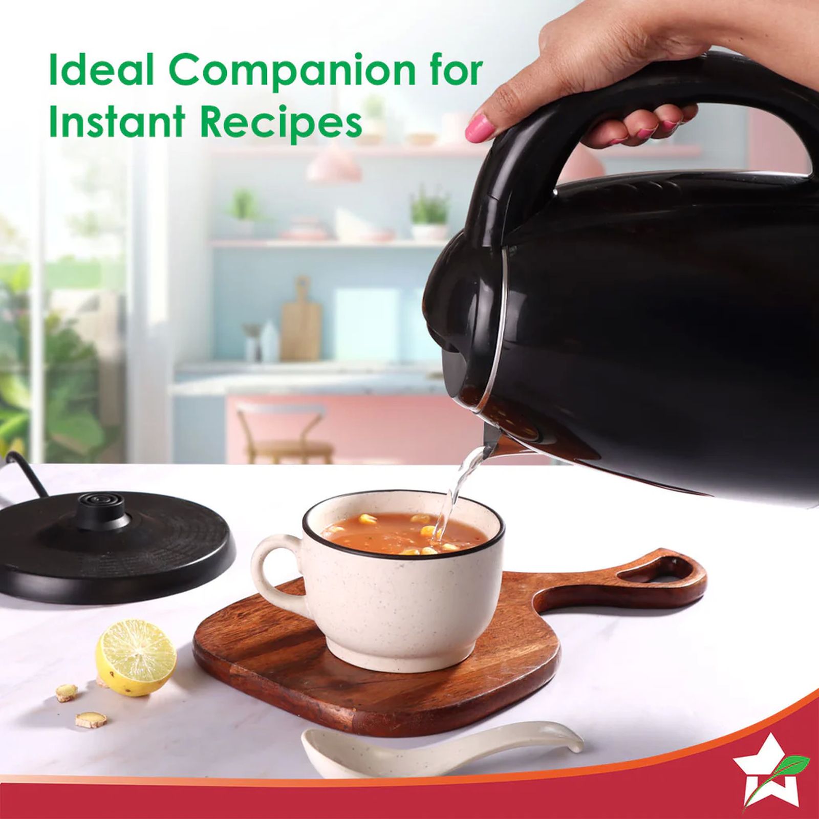 WONDERCHEF Essenza 1350 Watt 1.8 Litre Electric Kettle with Cool Touch Outer Body (Black)_5