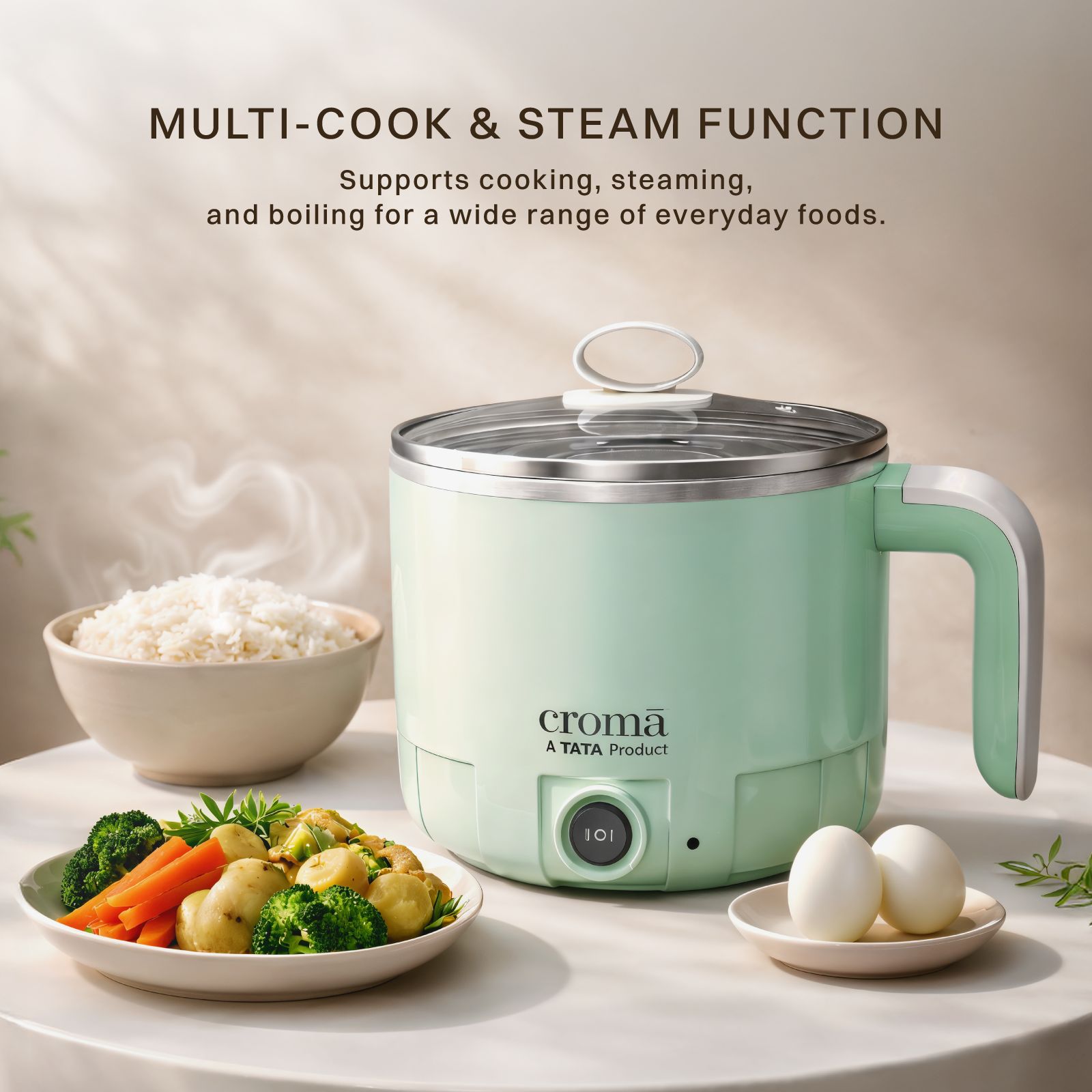Croma AK5802 650 Watt 1.2 Litre Multi Cook Kettle with Auto Shut-Off (Green)_5