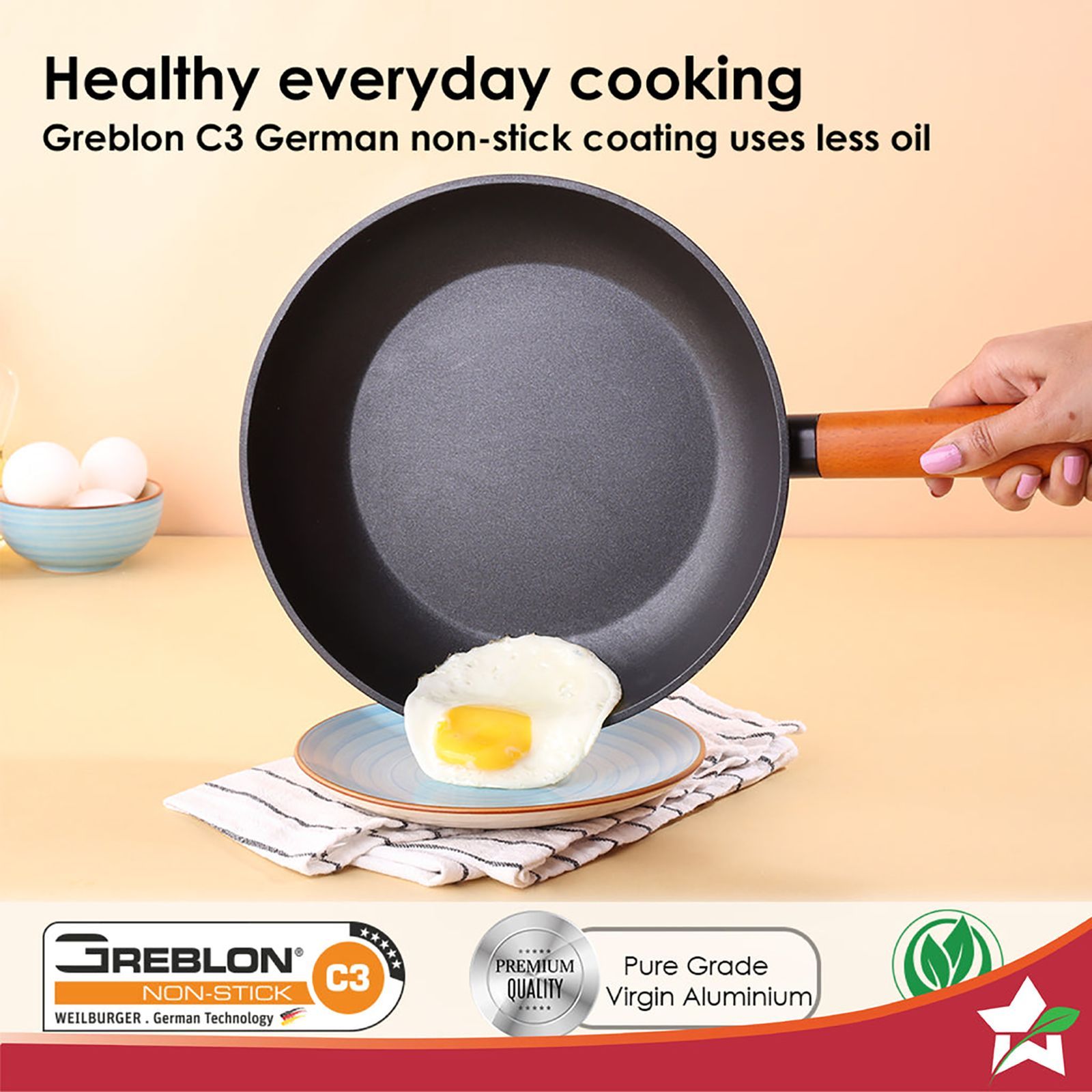 WONDERCHEF Caesar Pan For Stoves and Cooktops (Pure Grade Aluminium, 60018304, Black)_15