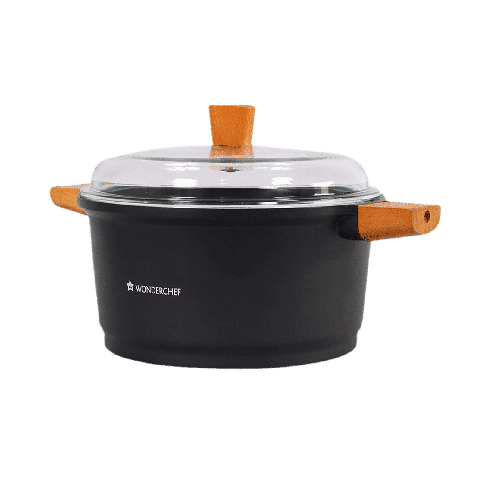 WONDERCHEF Caesar 2.16L Non Stick Aluminium Casserole with Toughened Glass (Induction Compatible, German Beechwood Handle, Black)_15