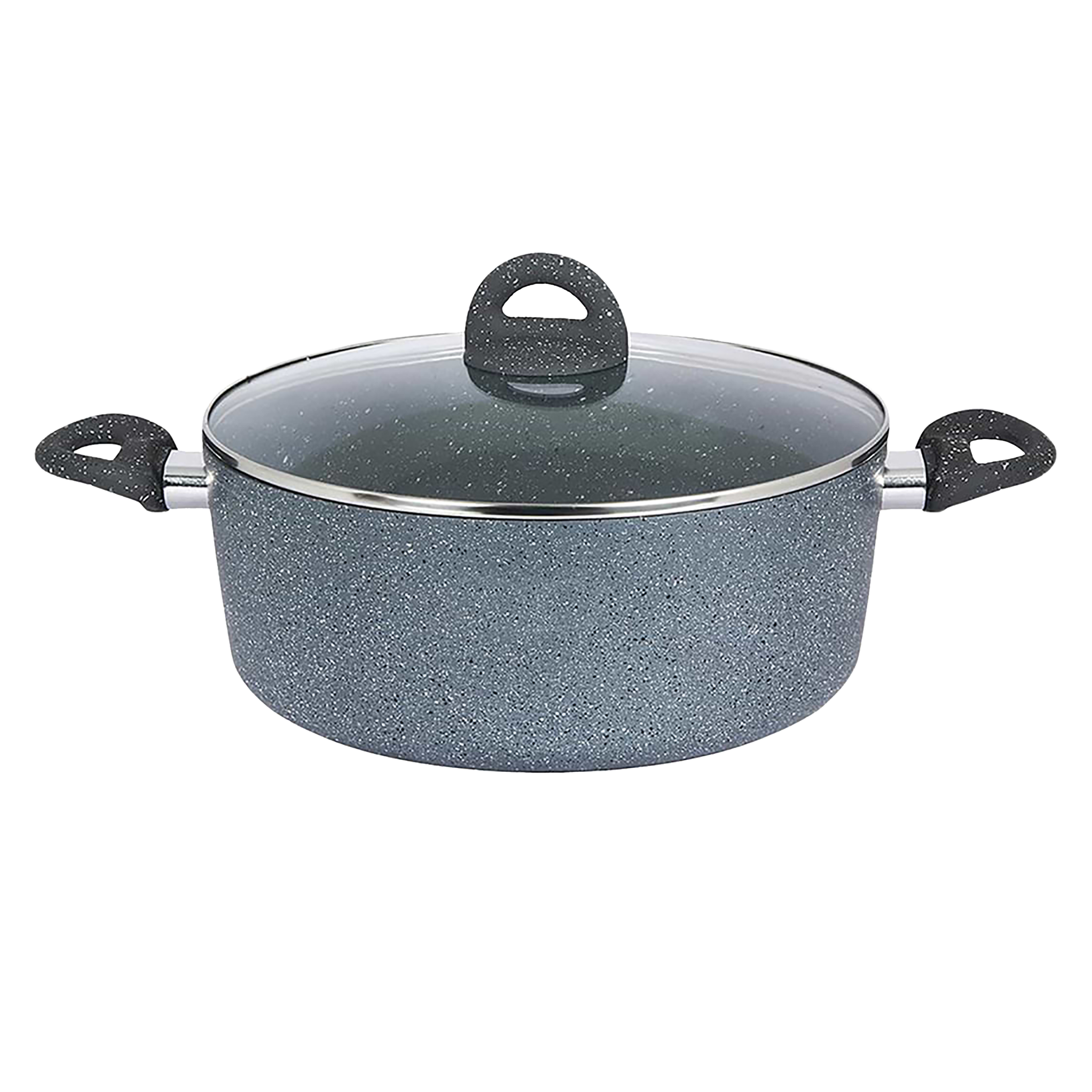 WONDERCHEF Granite 4L Non Stick Aluminium Casserole with Glass Lid (Induction Compatible, Even Heat Distribution, Grey) WONDERCHEF Granite 4L Non Stick Aluminium Casserole with Glass Lid (Induction Compatible, Even Heat Distribution, Grey)_12