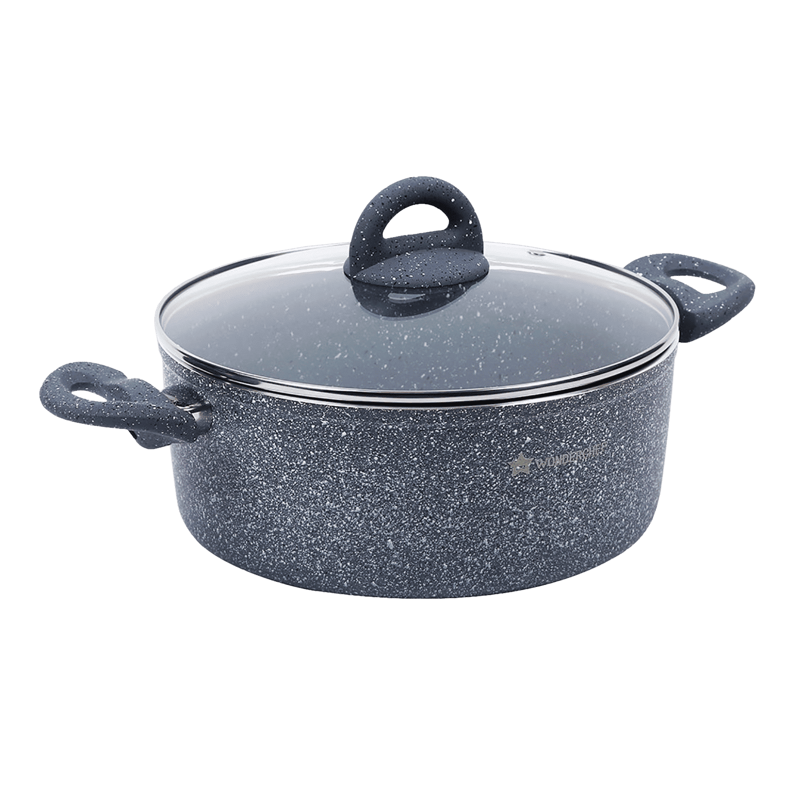 WONDERCHEF Granite 4L Non Stick Aluminium Casserole with Glass Lid (Induction Compatible, Even Heat Distribution, Grey) WONDERCHEF Granite 4L Non Stick Aluminium Casserole with Glass Lid (Induction Compatible, Even Heat Distribution, Grey)_16
