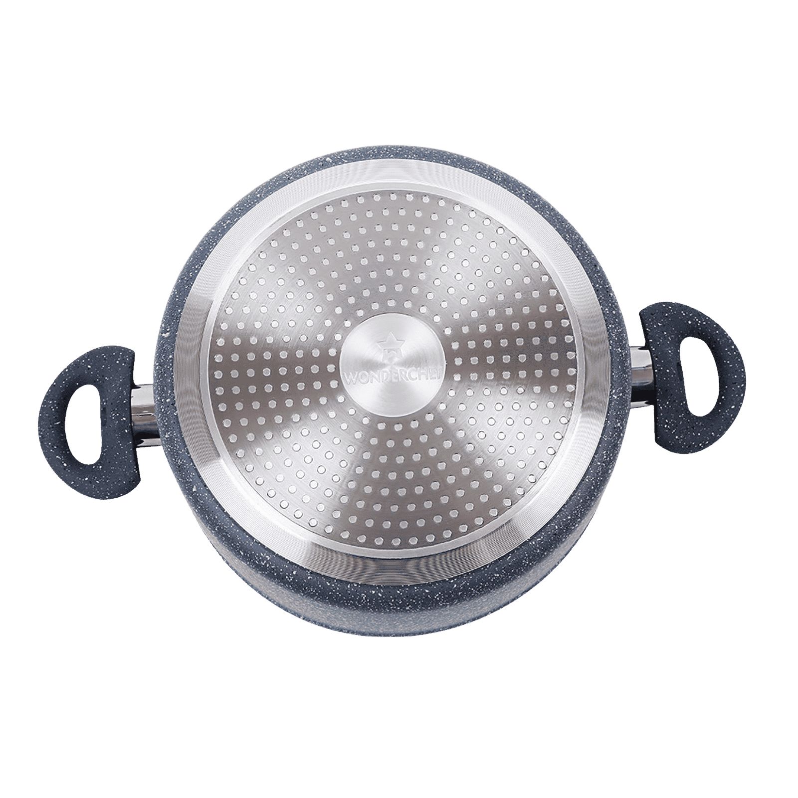 WONDERCHEF Granite 4L Non Stick Aluminium Casserole with Glass Lid (Induction Compatible, Even Heat Distribution, Grey) WONDERCHEF Granite 4L Non Stick Aluminium Casserole with Glass Lid (Induction Compatible, Even Heat Distribution, Grey)_6
