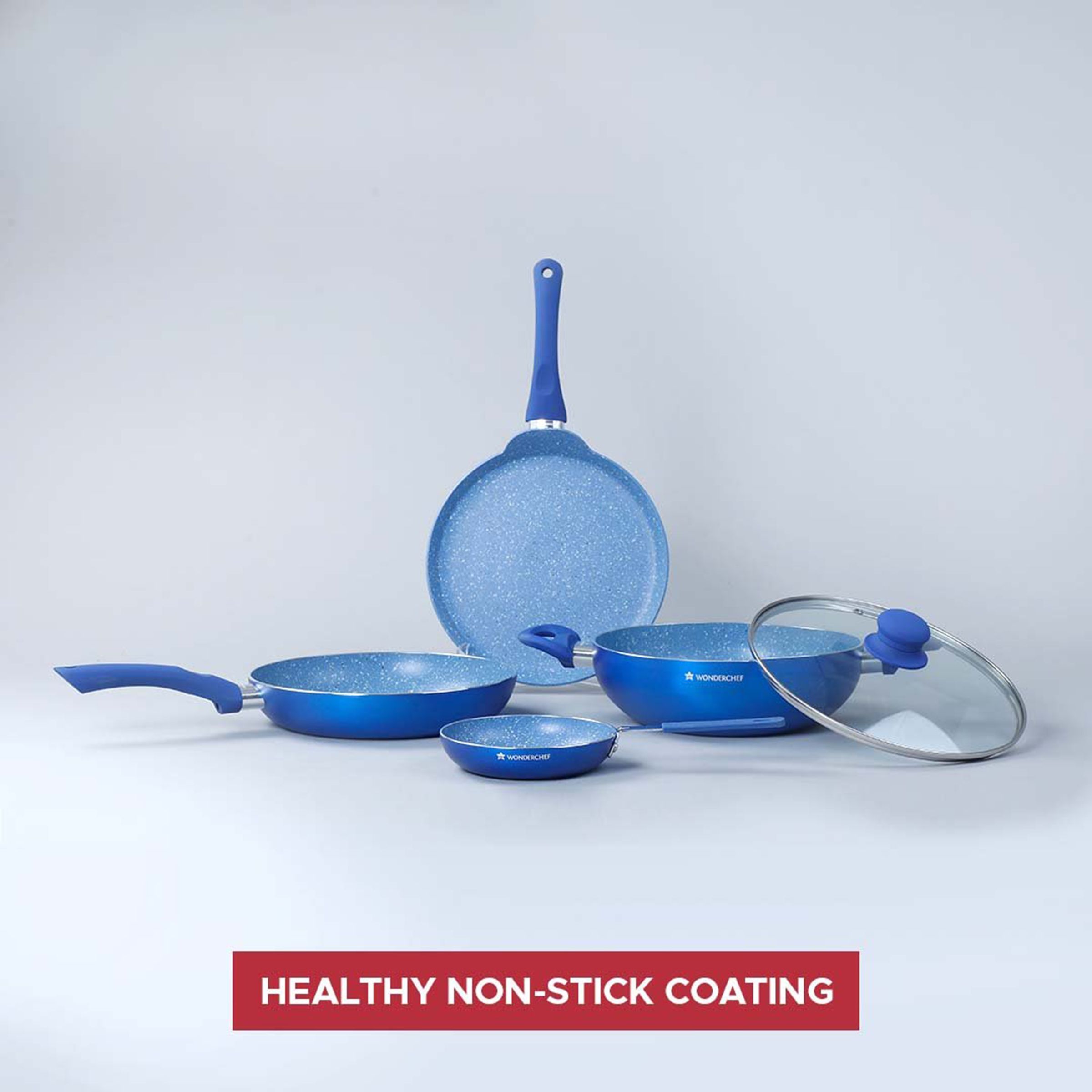 WONDERCHEF Royal Velvet 5 Pcs Non Stick Aluminium Cookware Set (Induction Compatible, Even Heat Distribution, Blue) WONDERCHEF Royal Velvet 5 Pcs Non Stick Aluminium Cookware Set (Induction Compatible, Even Heat Distribution, Blue)_14