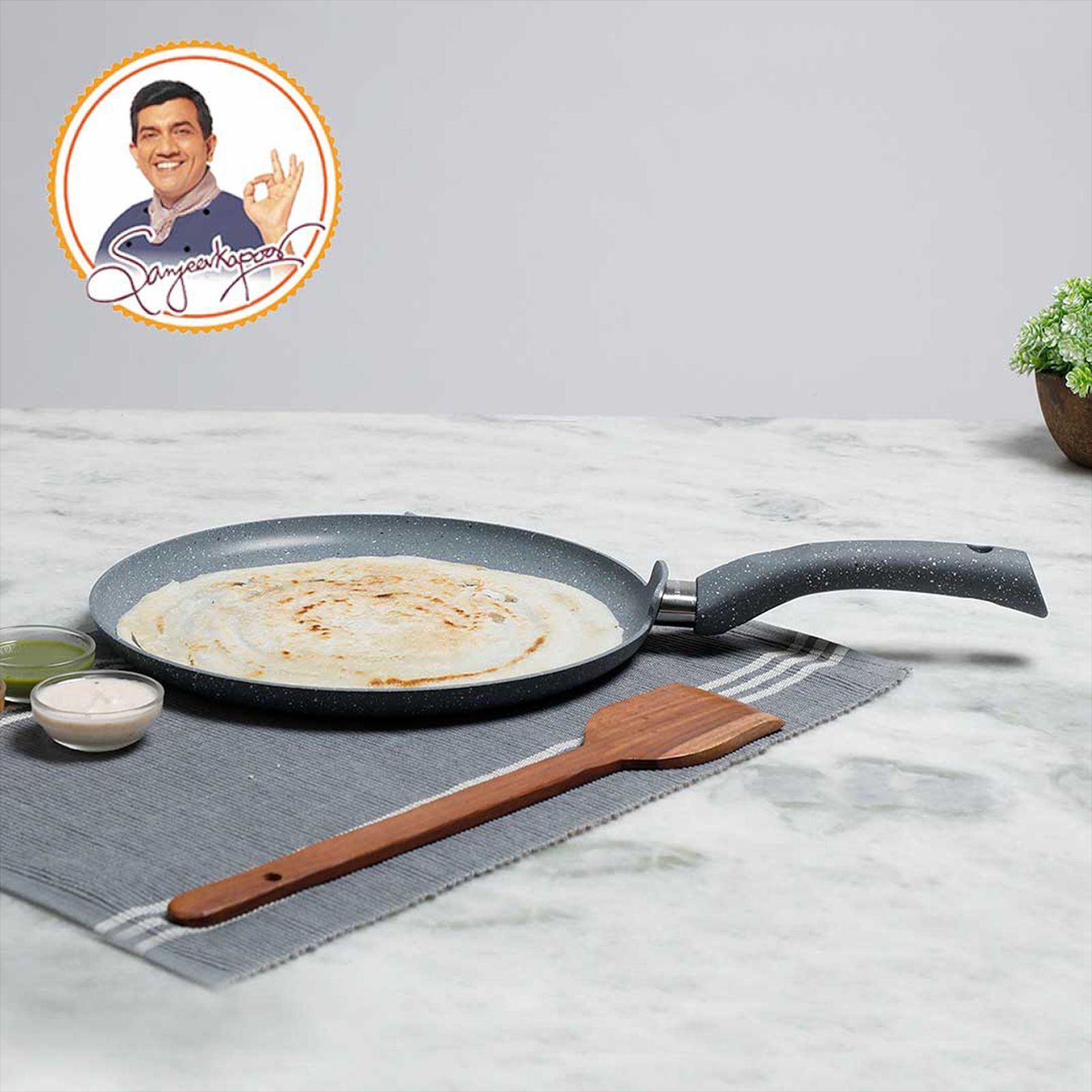 WONDERCHEF Granite Dosa Tawa (24cm, 63151684, Grey)_6