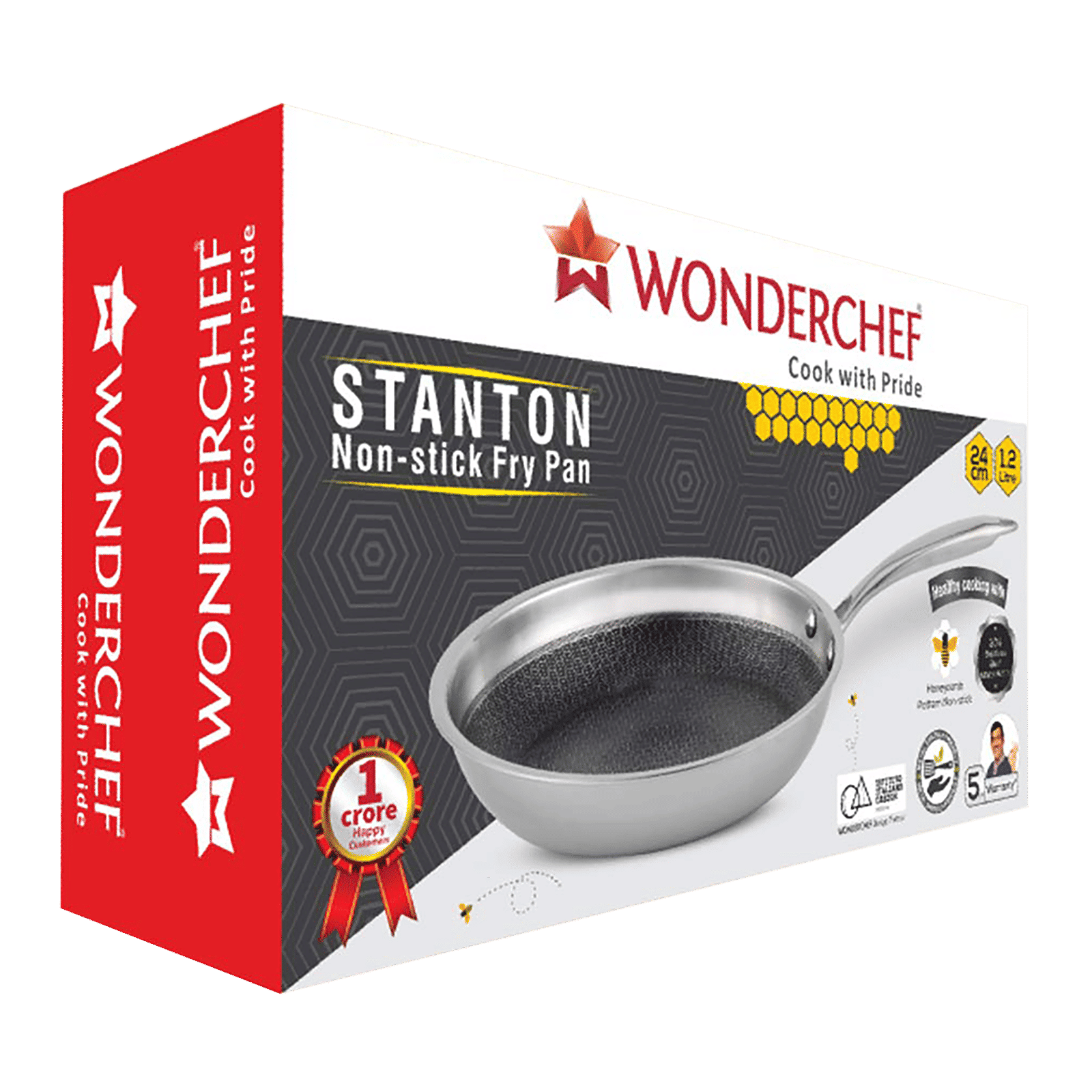 WONDERCHEF Stanton Frying Pan (304 Stainless Steel Body, 63152776, Silver) WONDERCHEF Stanton Frying Pan (304 Stainless Steel Body, 63152776, Silver)_8