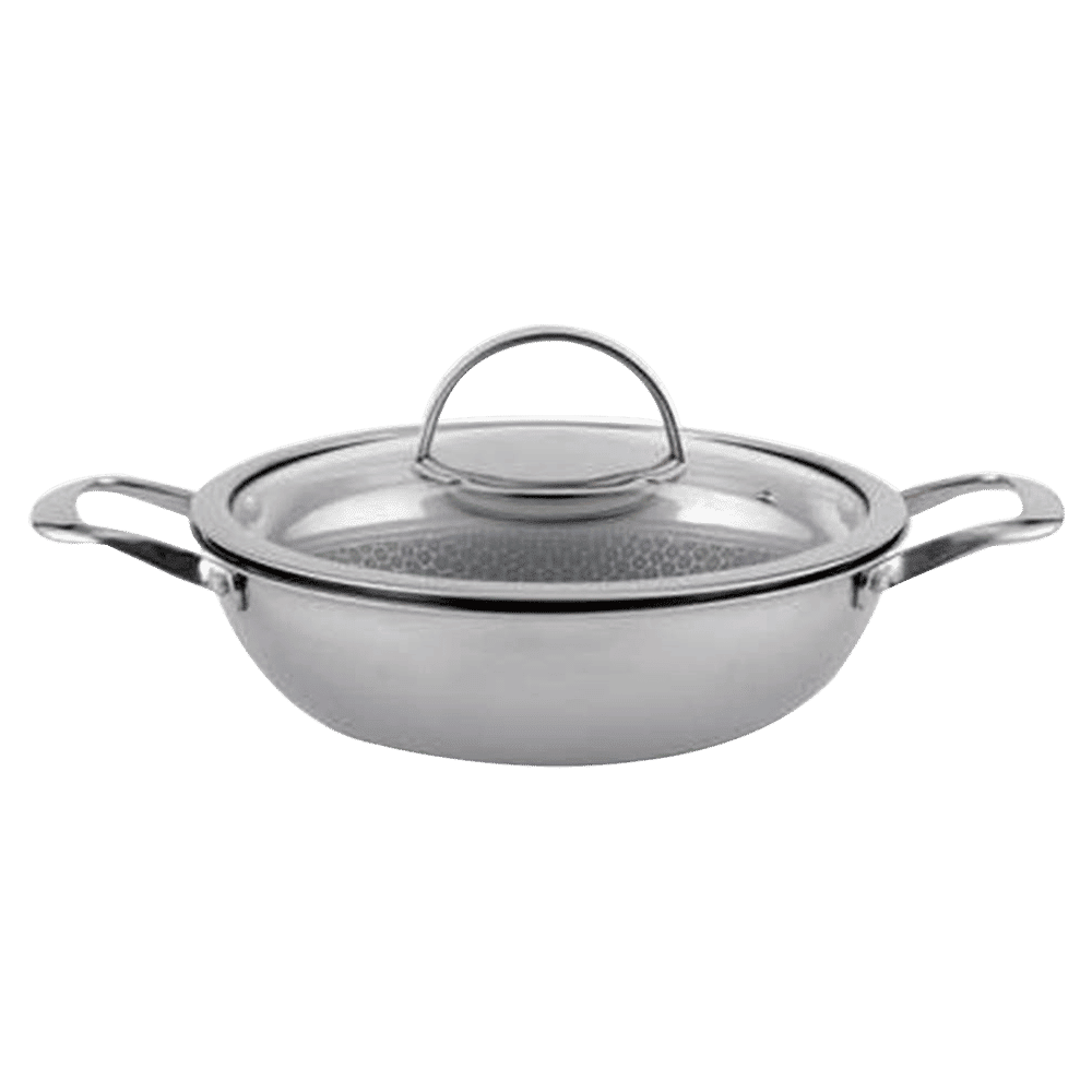 WONDERCHEF Stanton Kadhai with Lid (304 Stainless Steel Body, 63152778, Silver)_10