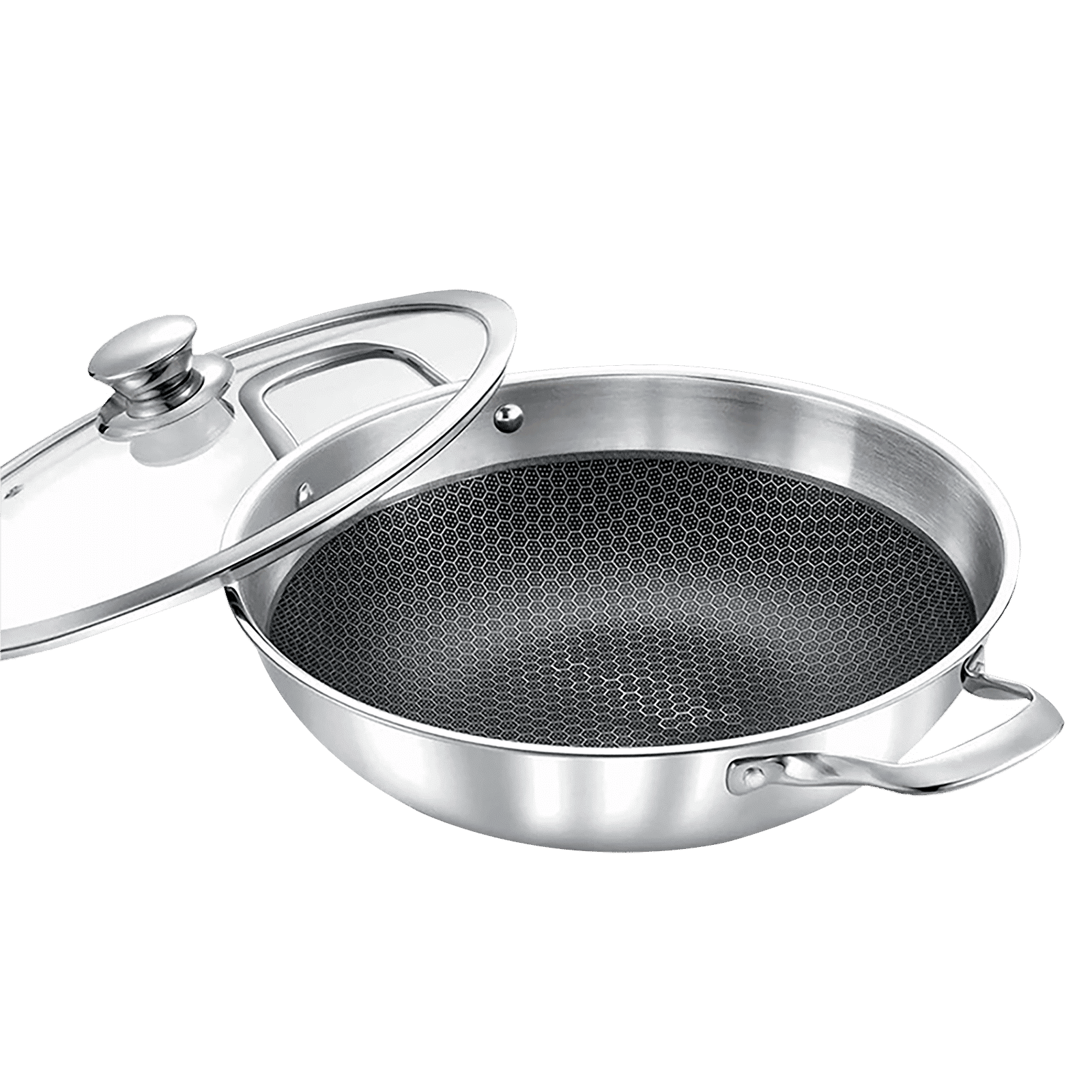 WONDERCHEF Stanton Kadhai with Lid (304 Stainless Steel Body, 63152778, Silver)_6