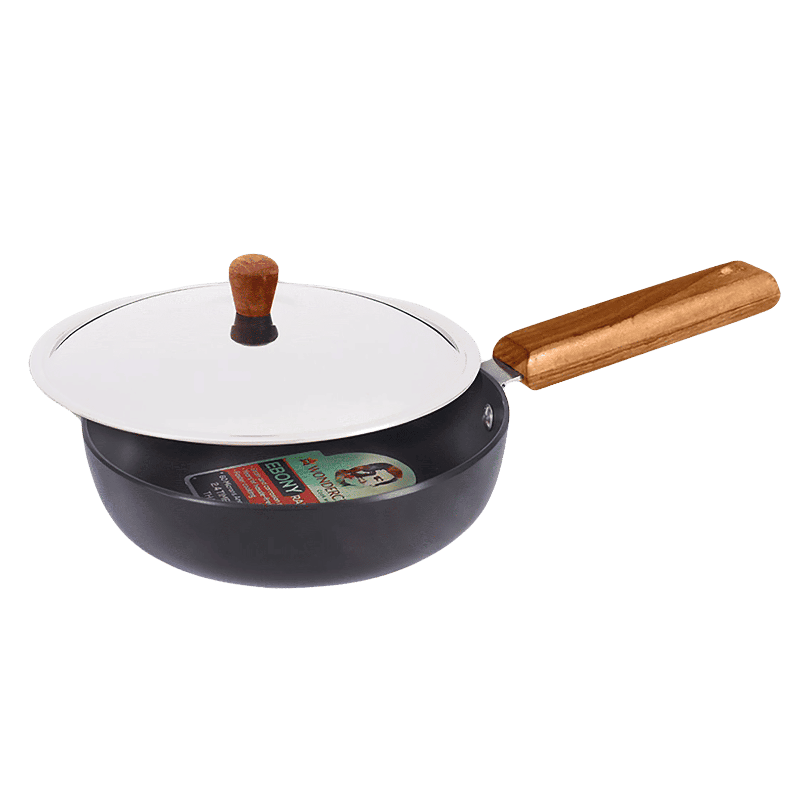 WONDERCHEF Ebony Frying Pan with Lid (Hard Anodized Aluminium, 63153114, Black) WONDERCHEF Ebony Frying Pan with Lid (Hard Anodized Aluminium, 63153114, Black)_1