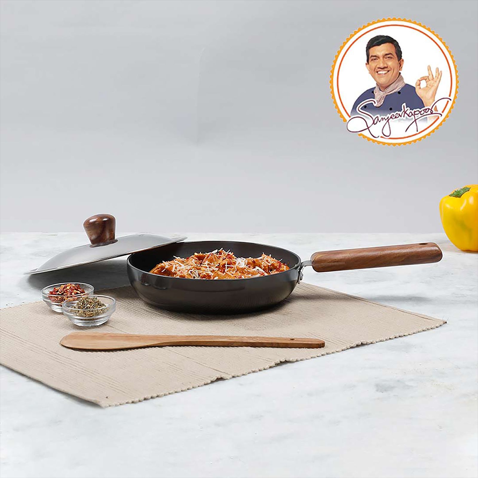 WONDERCHEF Ebony Frying Pan with Lid (Hard Anodized Aluminium, 63153114, Black) WONDERCHEF Ebony Frying Pan with Lid (Hard Anodized Aluminium, 63153114, Black)_7