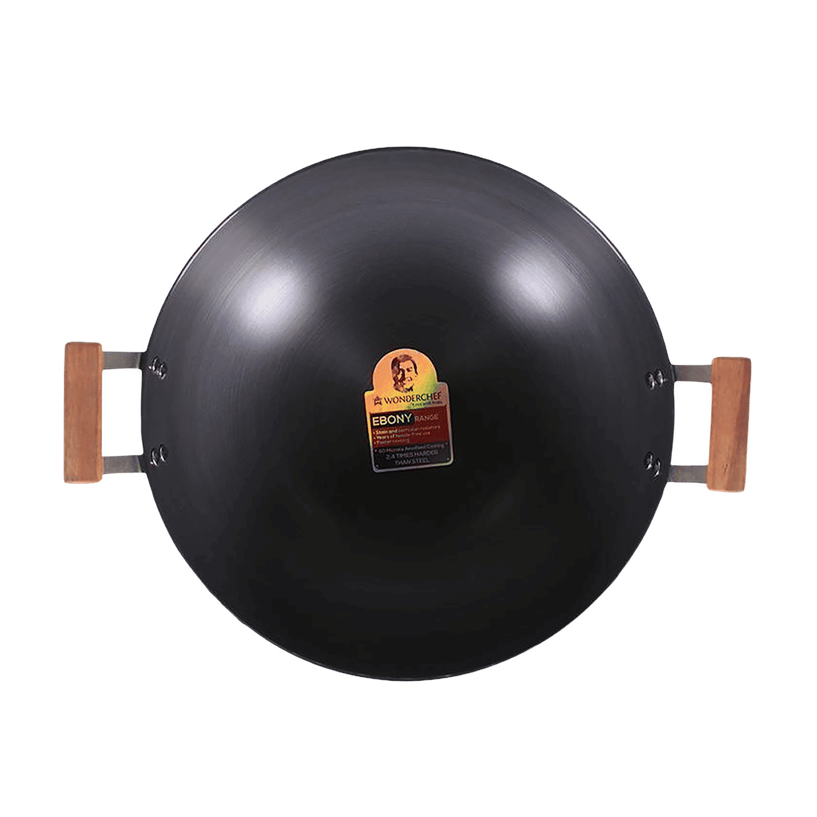 WONDERCHEF Ebony 6L Non Stick Aluminium Deep Kadai with Lid (Induction Compatible, Hard Anodized Coating, Black)_5