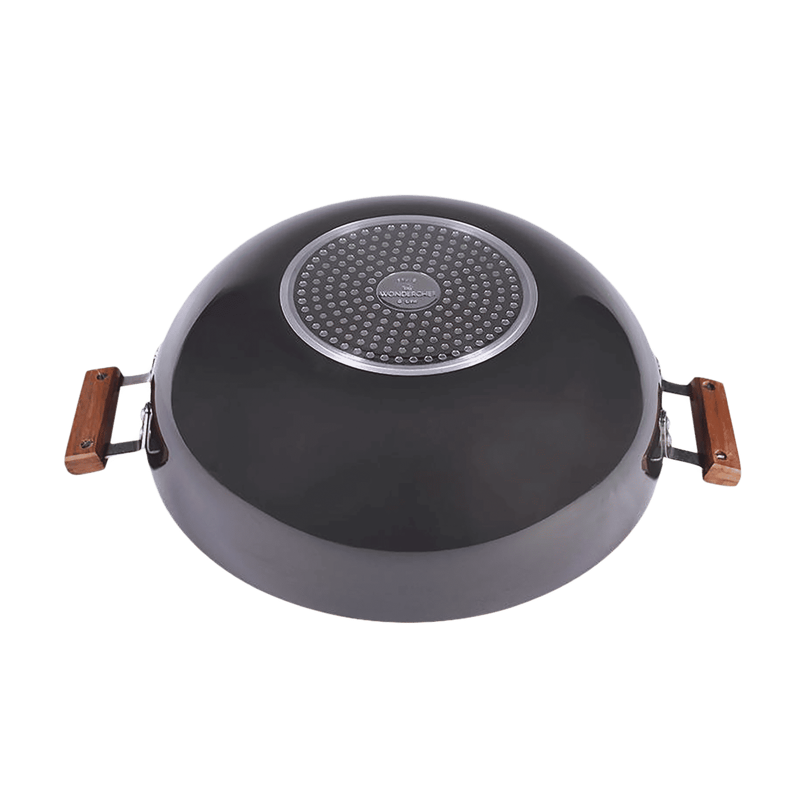 WONDERCHEF Ebony 6L Non Stick Aluminium Deep Kadai with Lid (Induction Compatible, Hard Anodized Coating, Black)_6