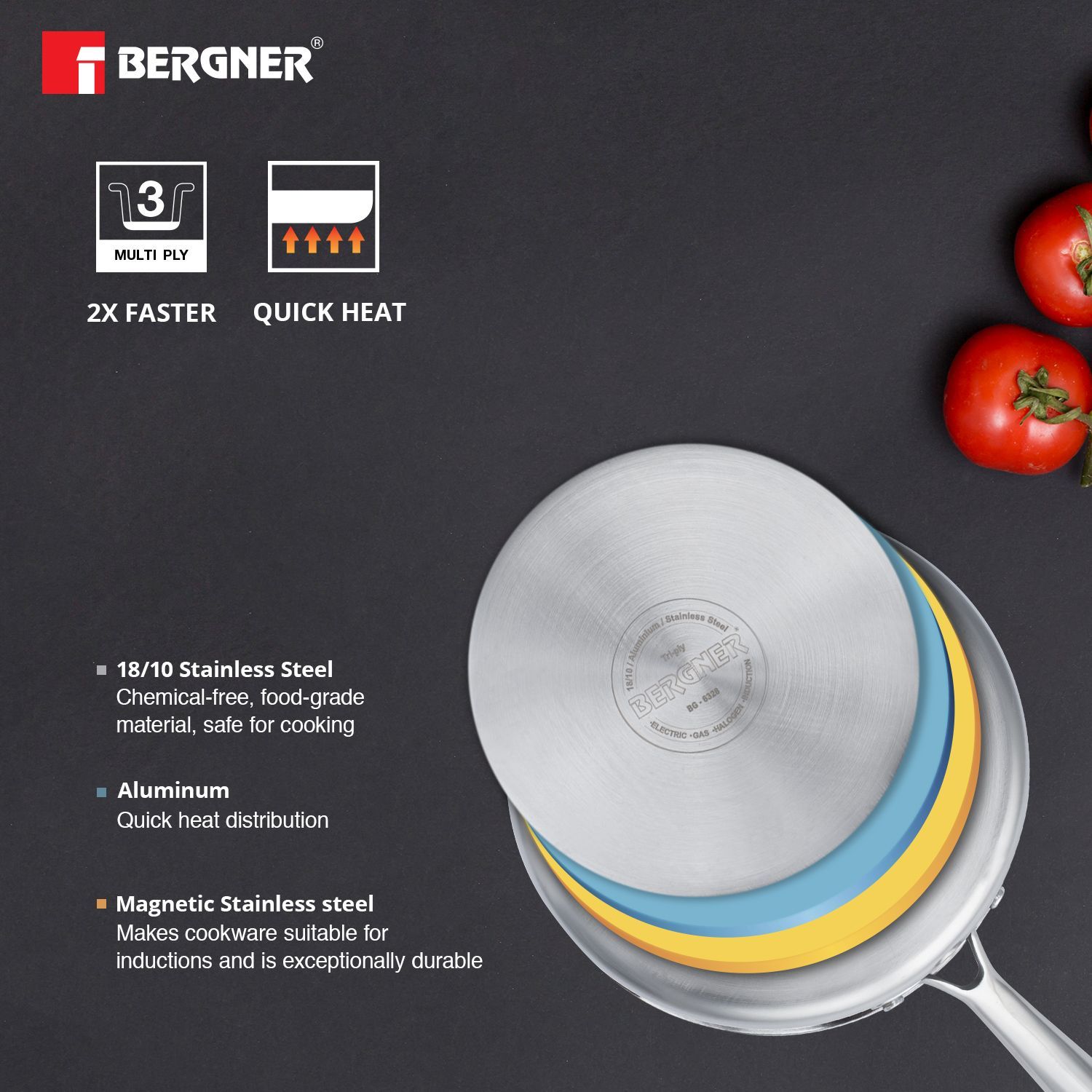 BERGNER Argent 1.6L Stainless Steel Sauce Pan with Stainless Steel Lid (Induction Compatible, Even Heat Distribution, Silver)_10