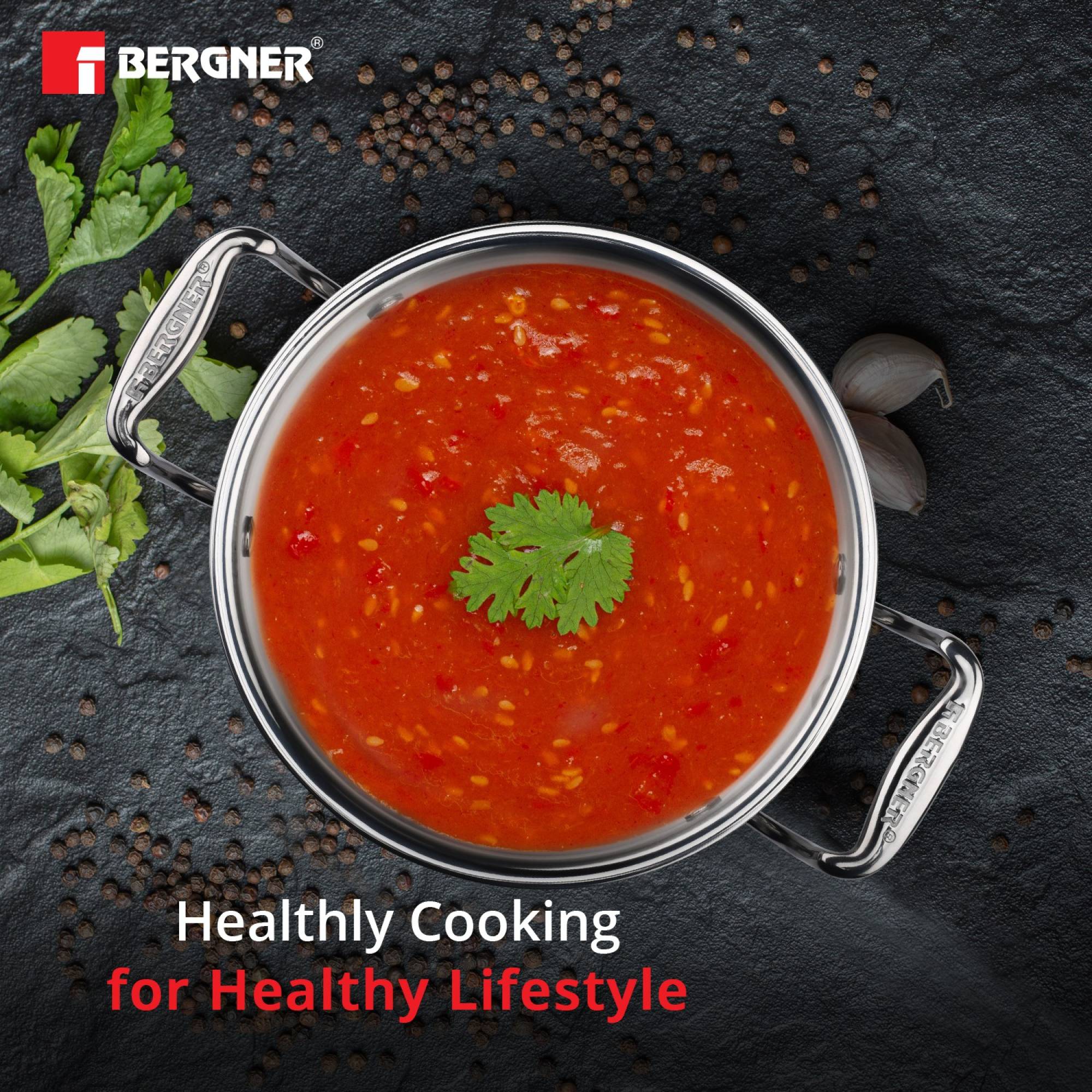 BERGNER Argent 3.1L Non Stick Stainless Steel Casserole with Stainless Steel Lid (Induction Compatible, Dishwasher Safe, Silver) BERGNER Argent 3.1L Non Stick Stainless Steel Casserole with Stainless Steel Lid (Induction Compatible, Dishwasher Safe, Silver)_8